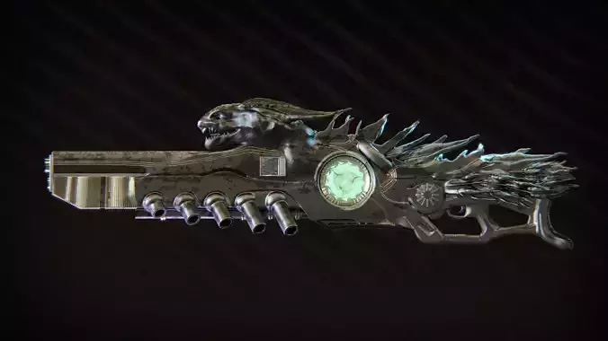 High-Detail Alien Blaster Weapon 3D model