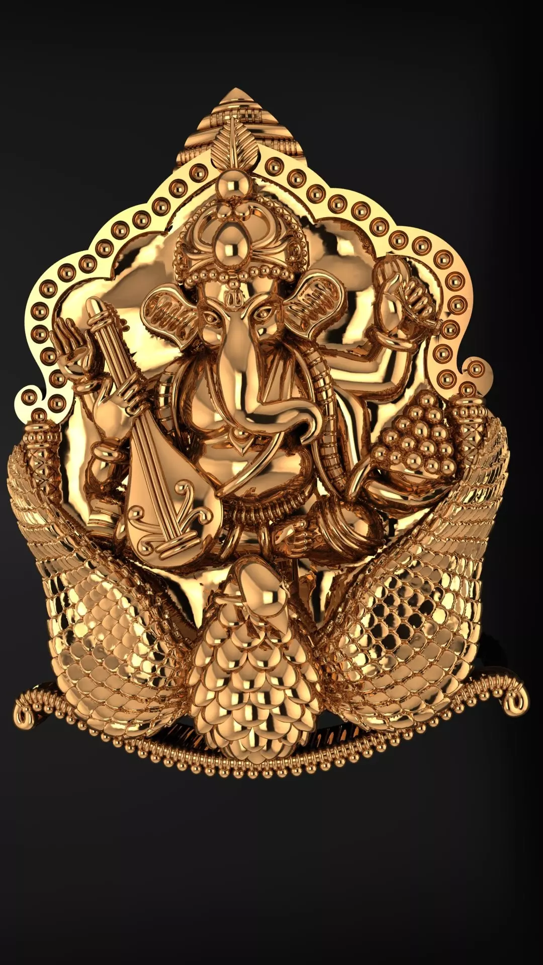 Ganesh pendant South Ganesh pendant gold pendant 3D print model
