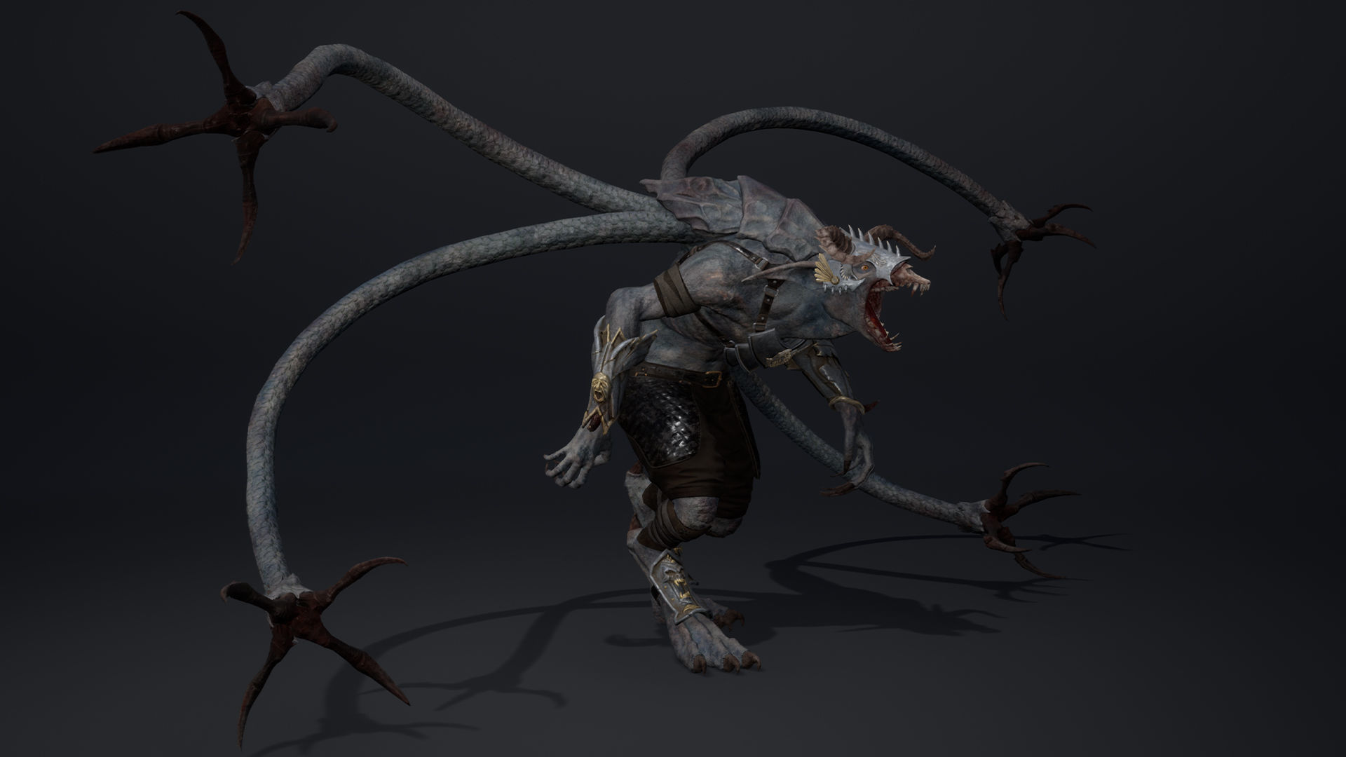 Shadow Spearman Tentacle Low-poly 3D model_22