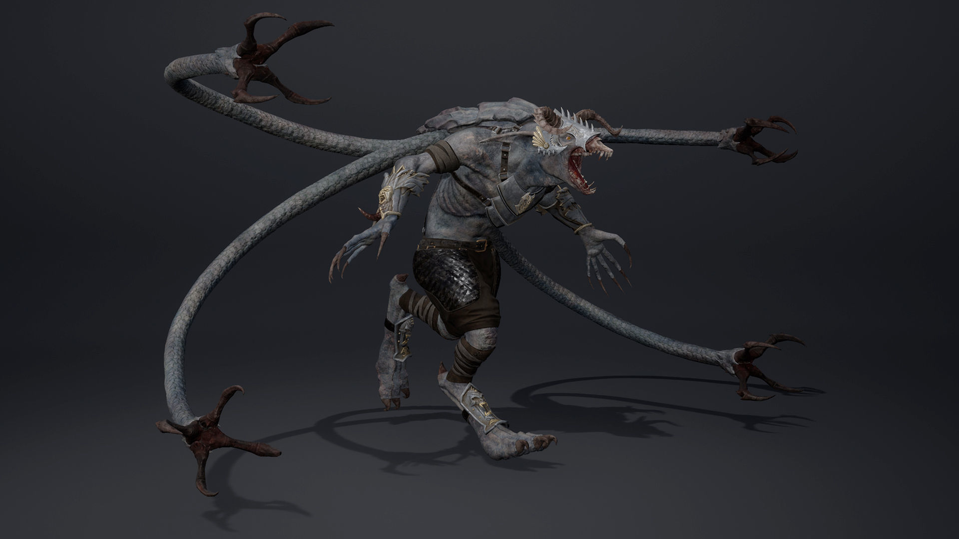 Shadow Spearman Tentacle Low-poly 3D model_26