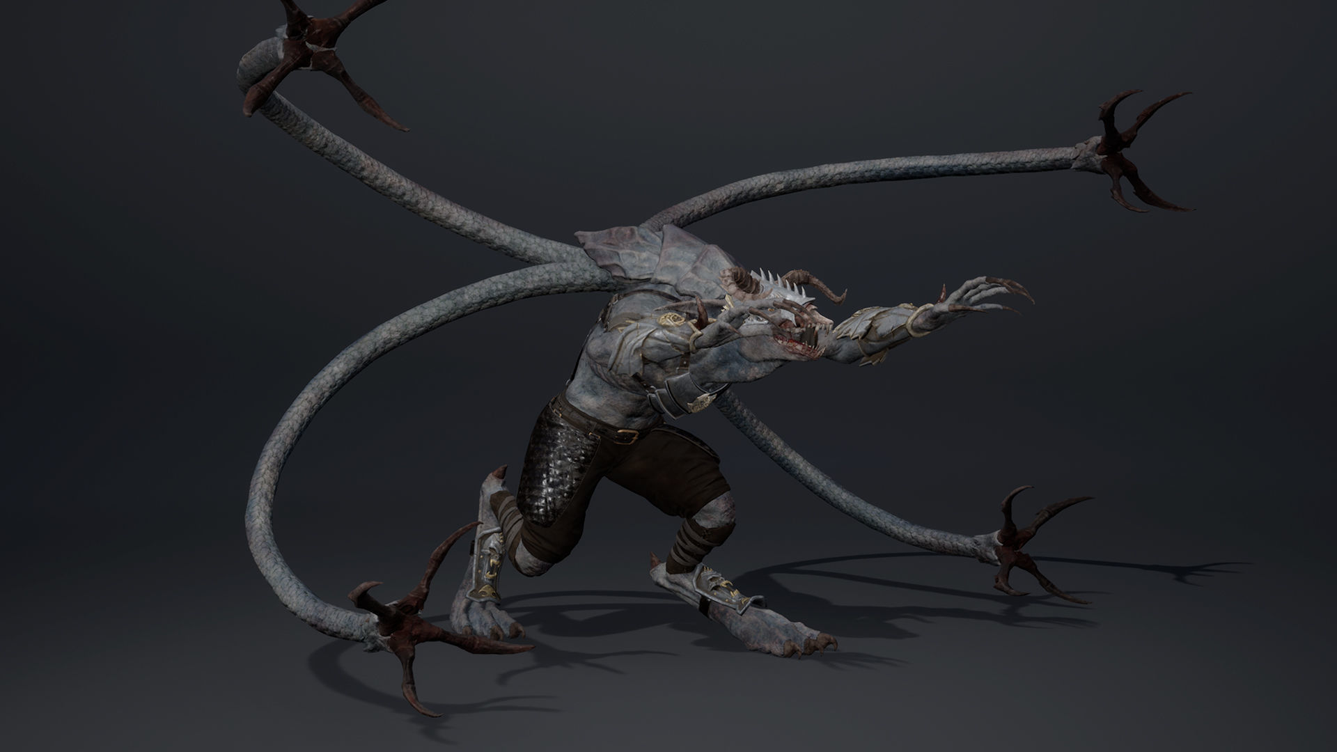 Shadow Spearman Tentacle Low-poly 3D model_27