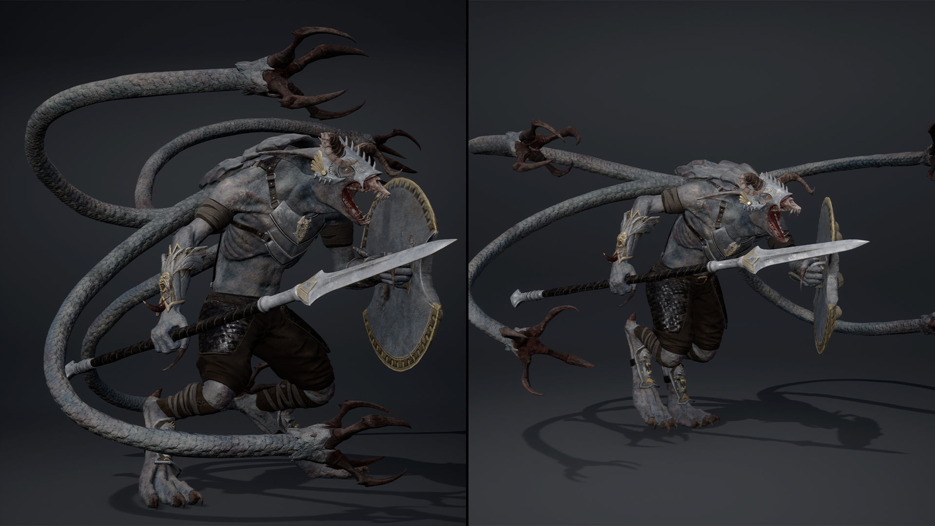 Shadow Spearman Tentacle Low-poly 3D model_14