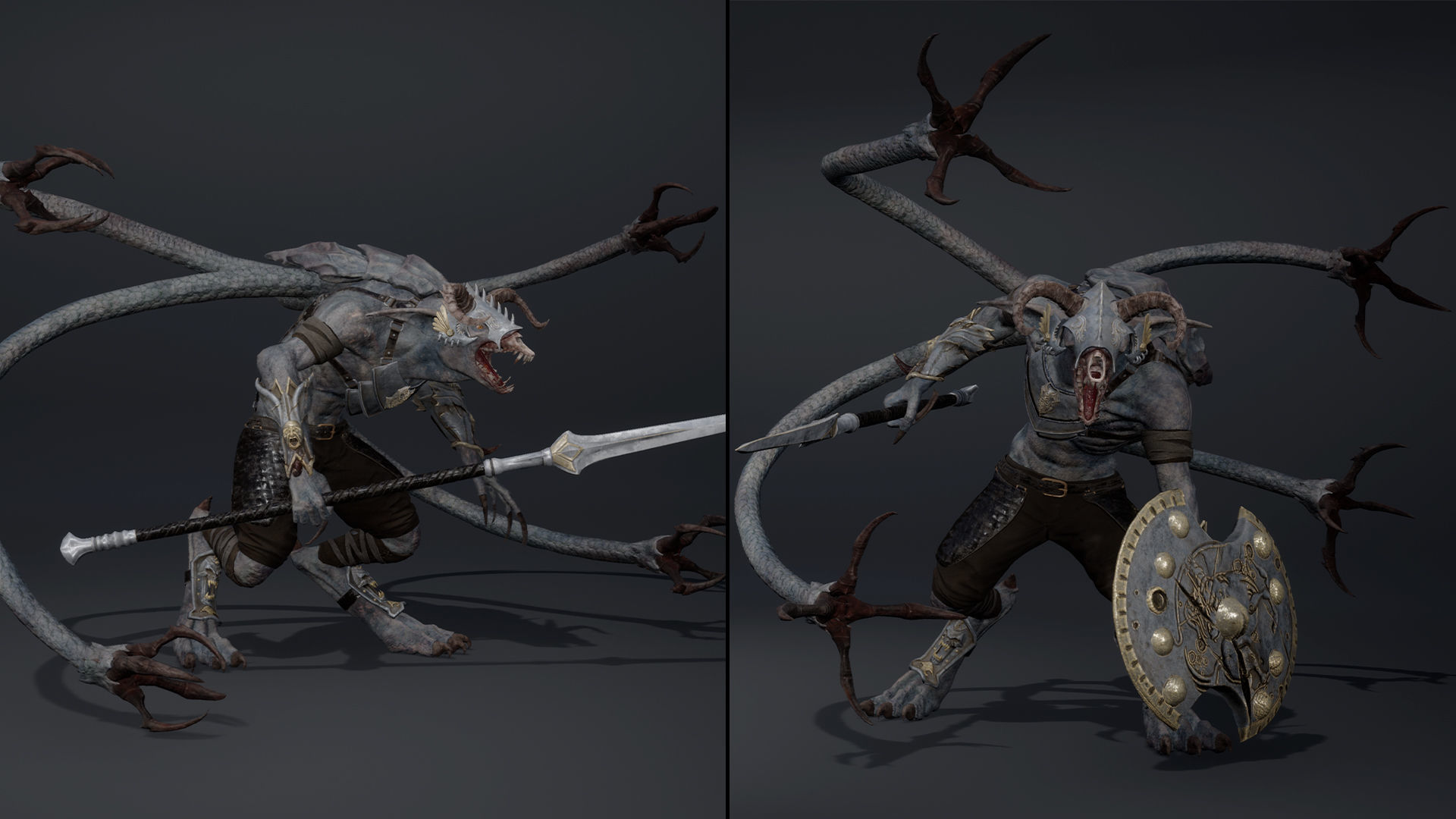 Shadow Spearman Tentacle Low-poly 3D model_12