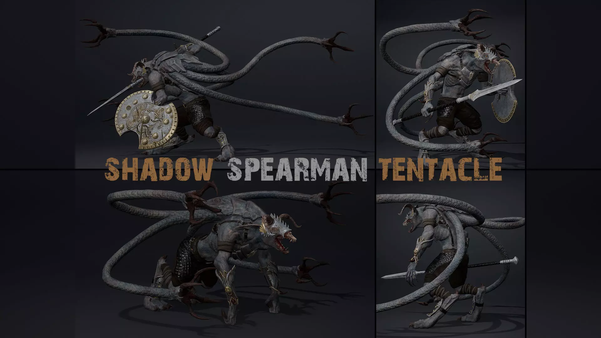 Shadow Spearman Tentacle Low-poly 3D model_0