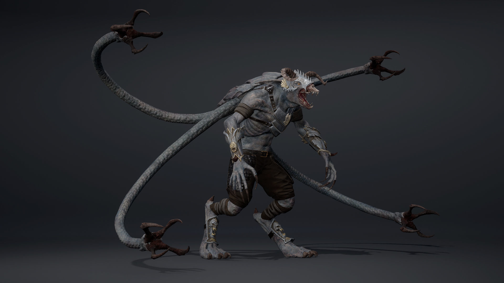 Shadow Spearman Tentacle Low-poly 3D model_19