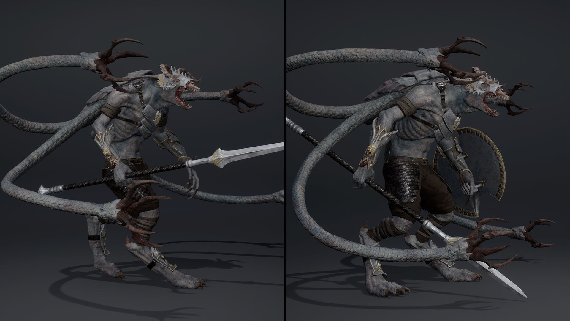 Shadow Spearman Tentacle Low-poly 3D model_9