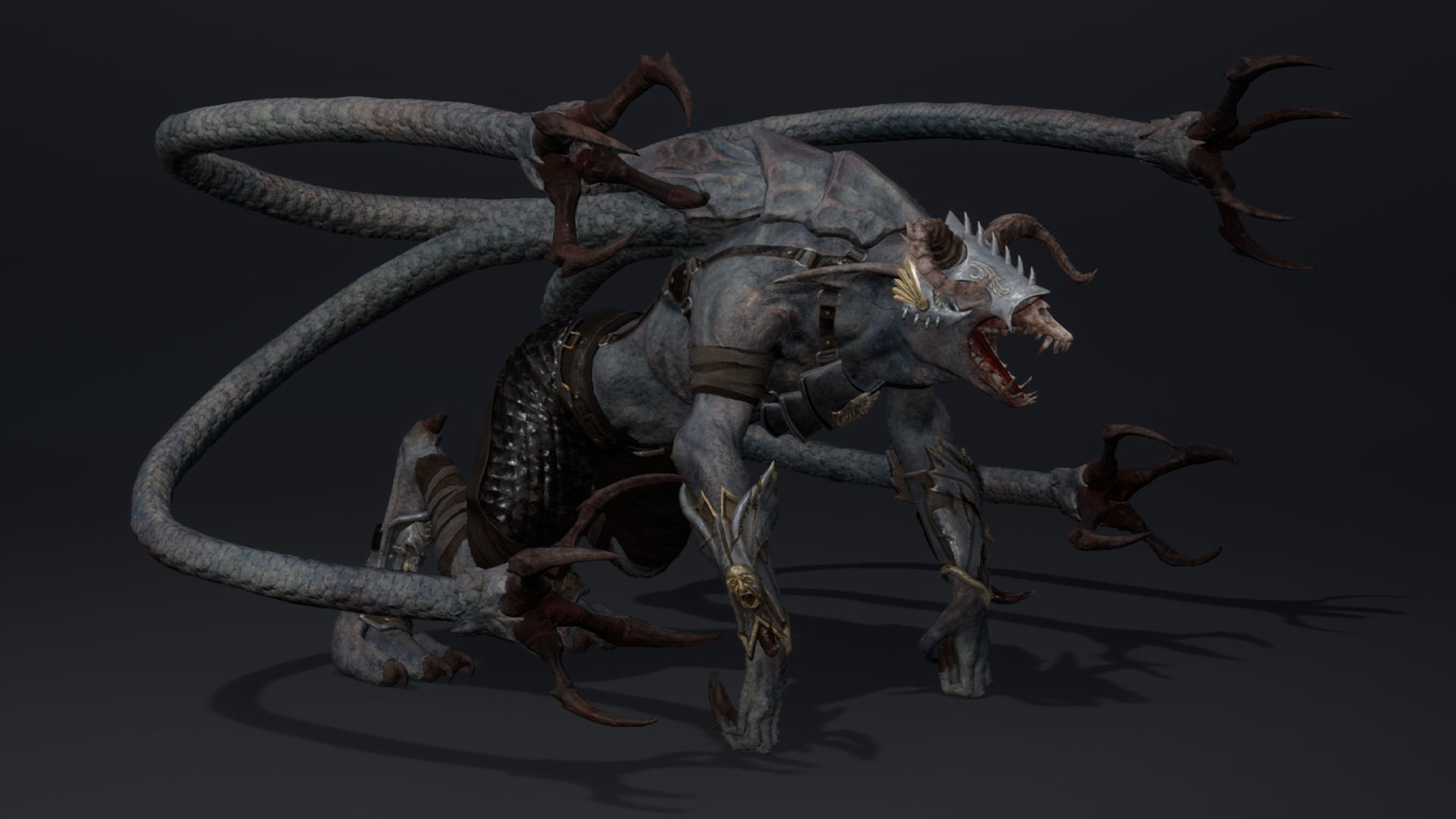 Shadow Spearman Tentacle Low-poly 3D model_18