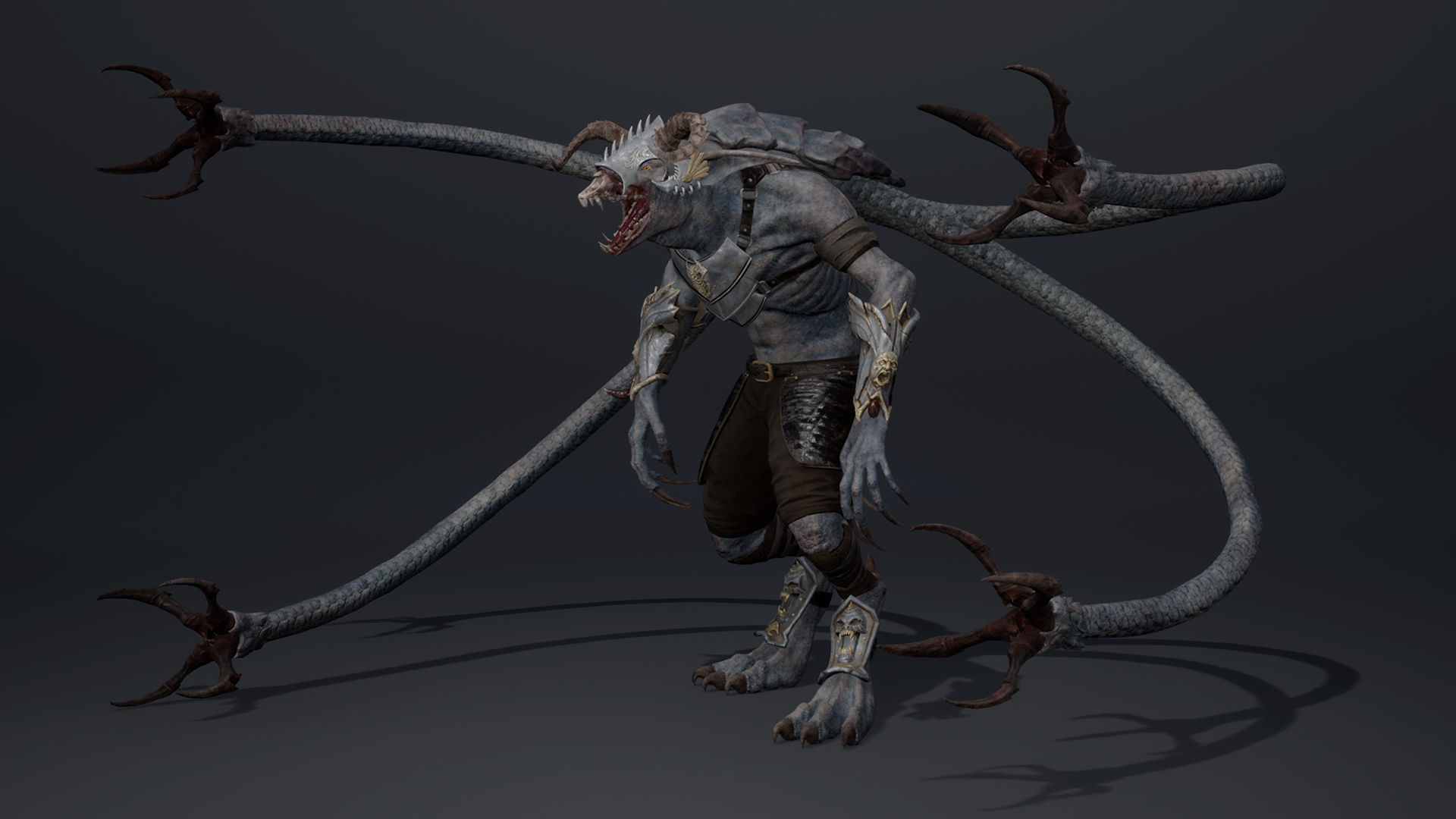 Shadow Spearman Tentacle Low-poly 3D model_23