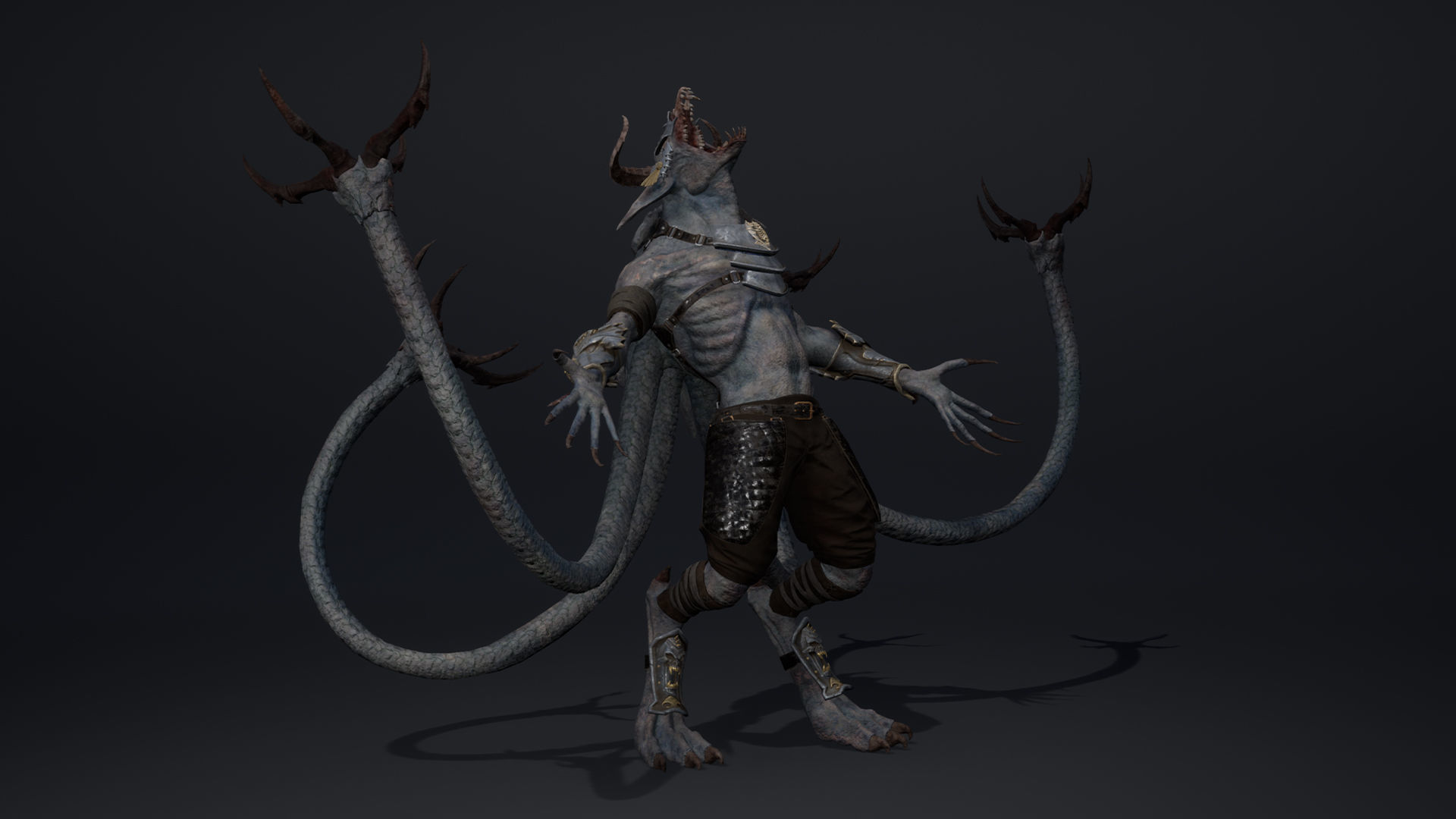 Shadow Spearman Tentacle Low-poly 3D model_21