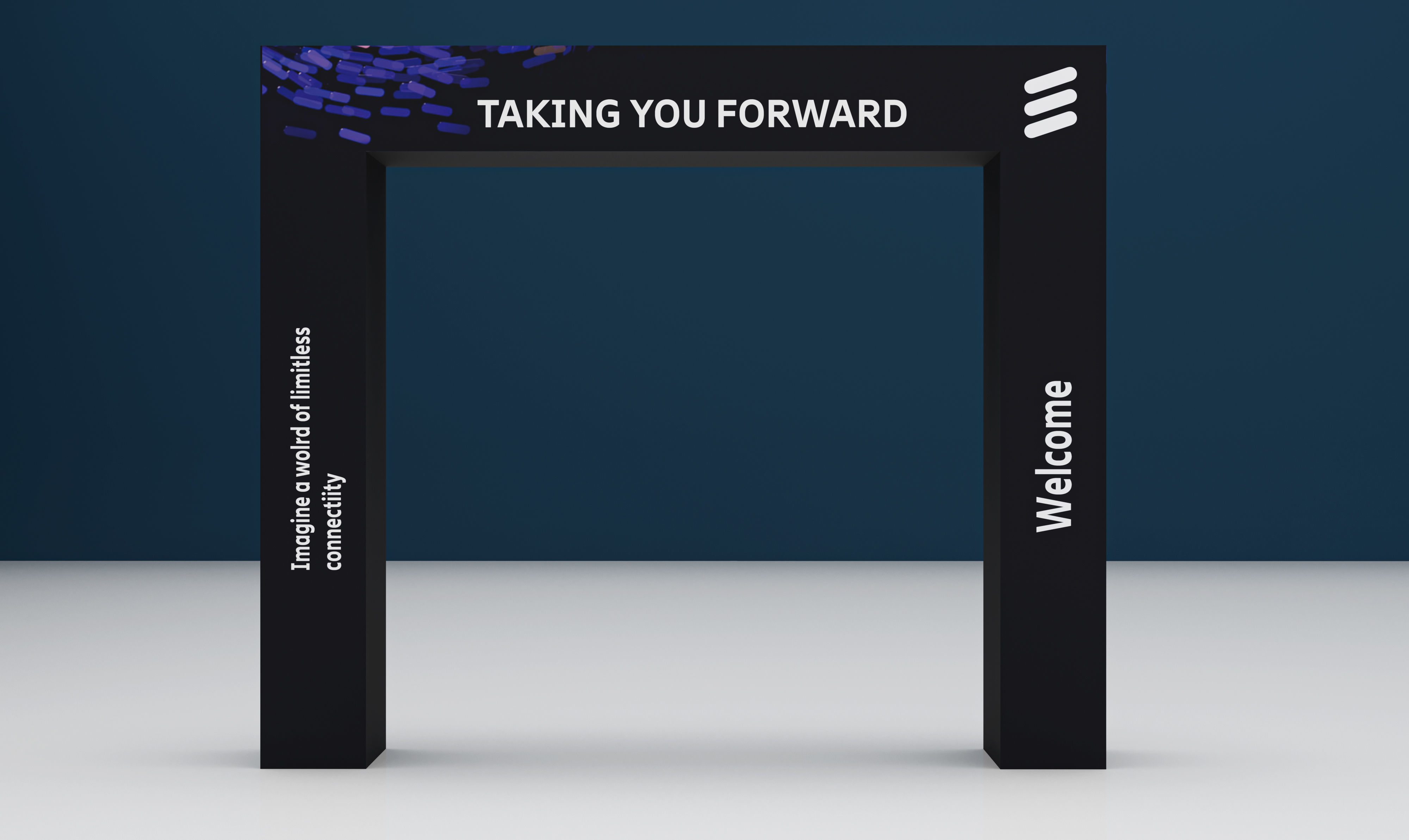 stage with gate with cube 3D model_1