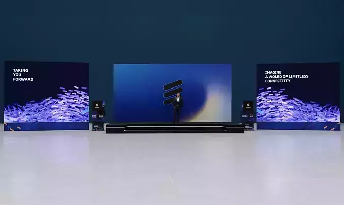 stage with gate with cube