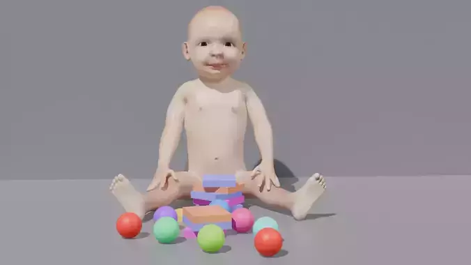  Baby 3D Model Rigged