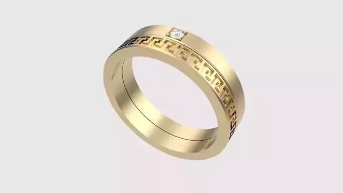 Intricate Greek Key Band Ring JDBCo