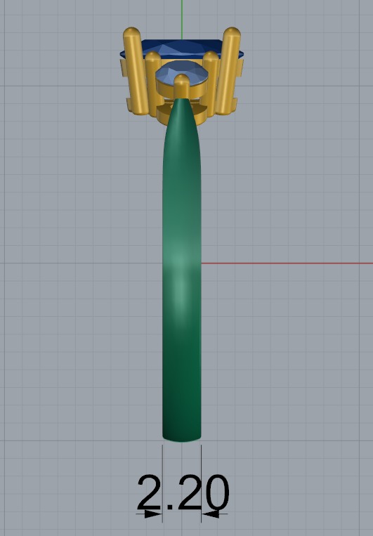 three stone two tone ring 3D print model_11