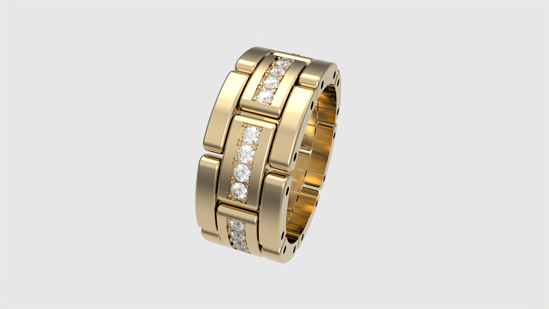 Luxurious Interlocking Band Ring JDBCo 3D print model_26