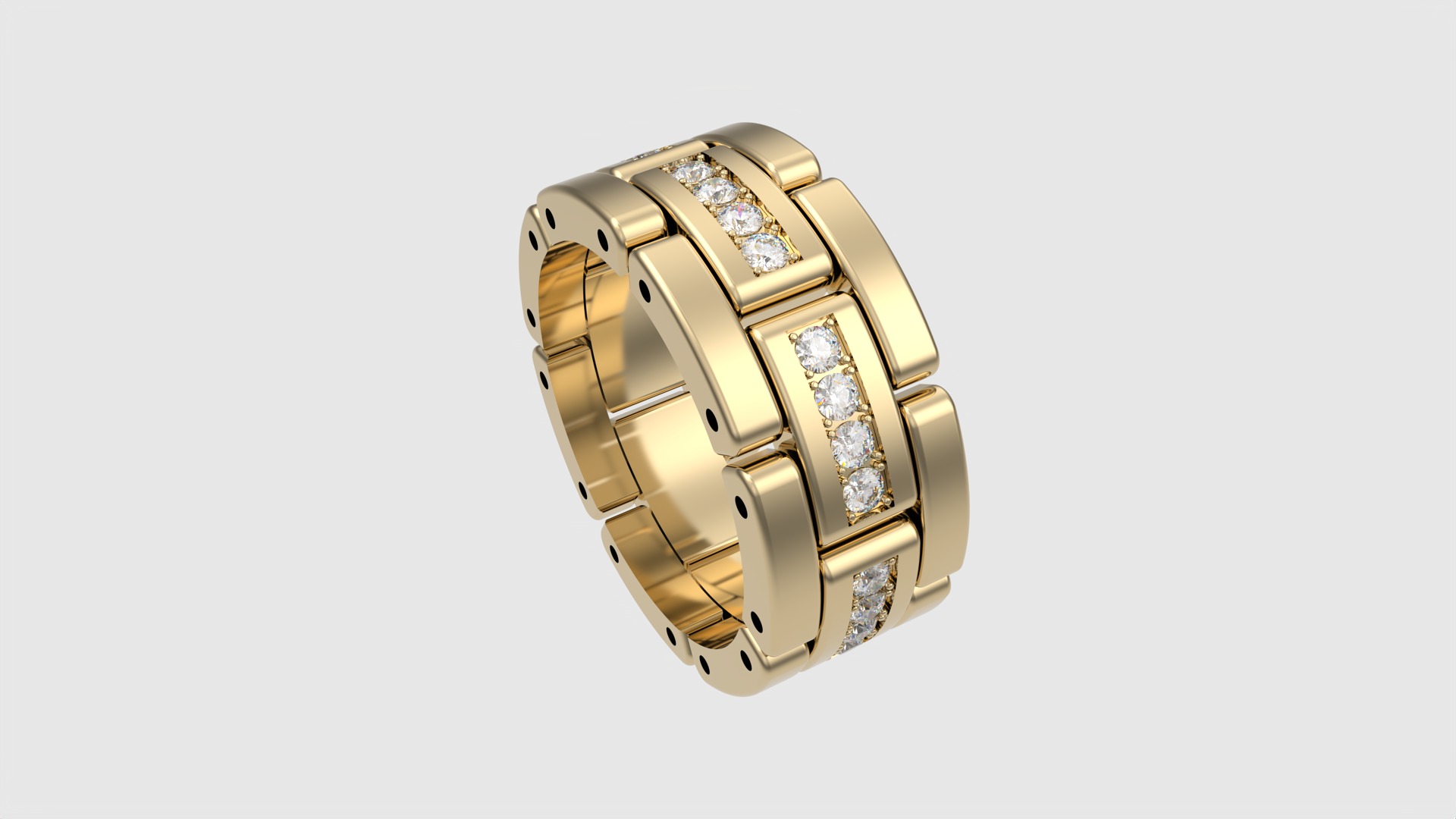 Luxurious Interlocking Band Ring JDBCo 3D print model_28