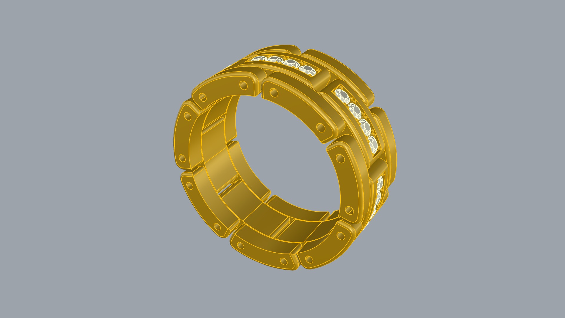 Luxurious Interlocking Band Ring JDBCo 3D print model_7