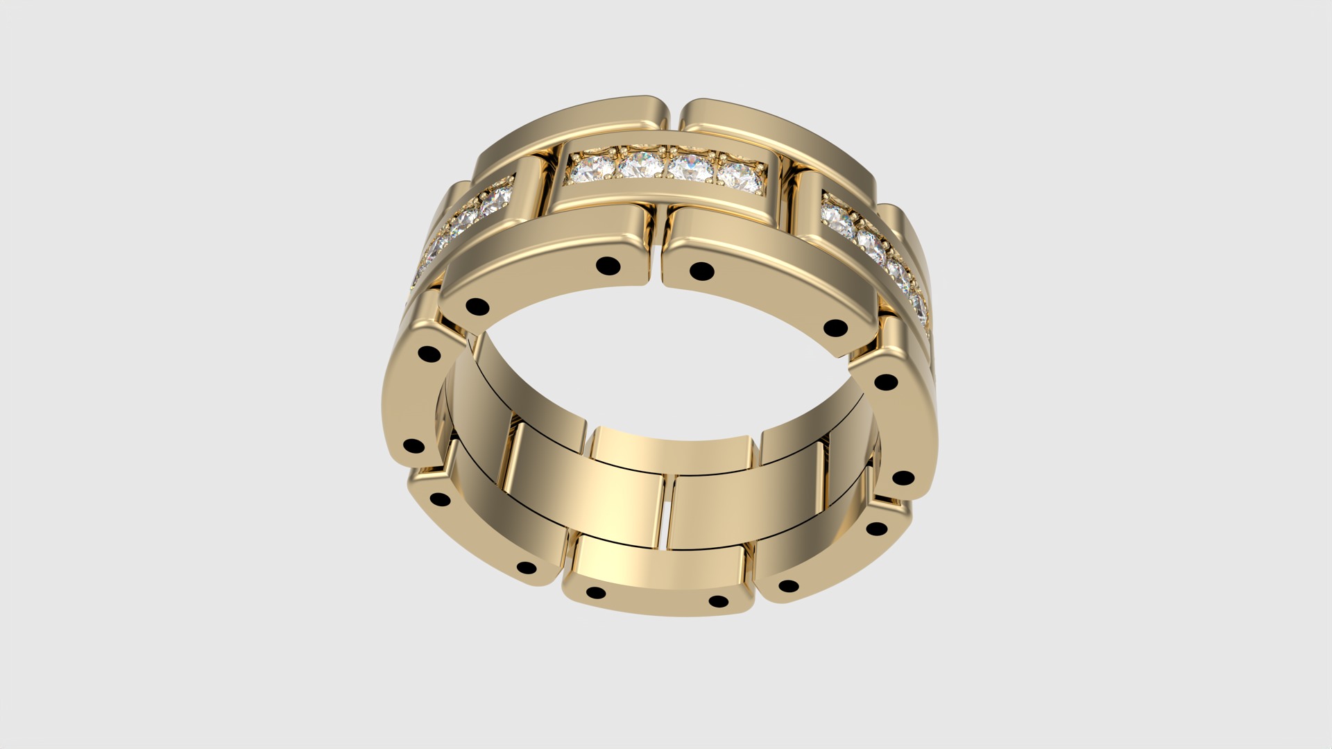 Luxurious Interlocking Band Ring JDBCo 3D print model_23