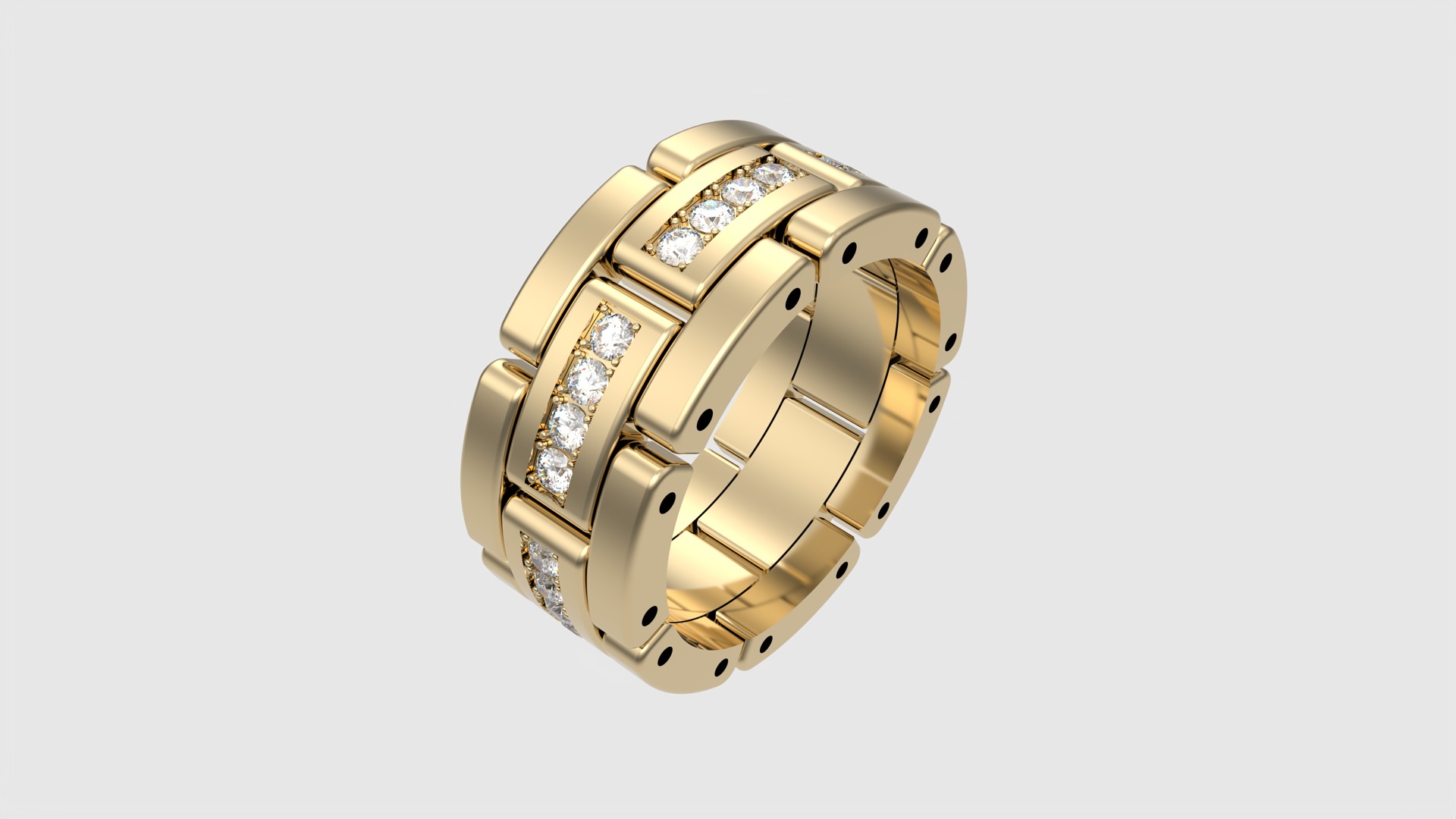 Luxurious Interlocking Band Ring JDBCo 3D print model_18