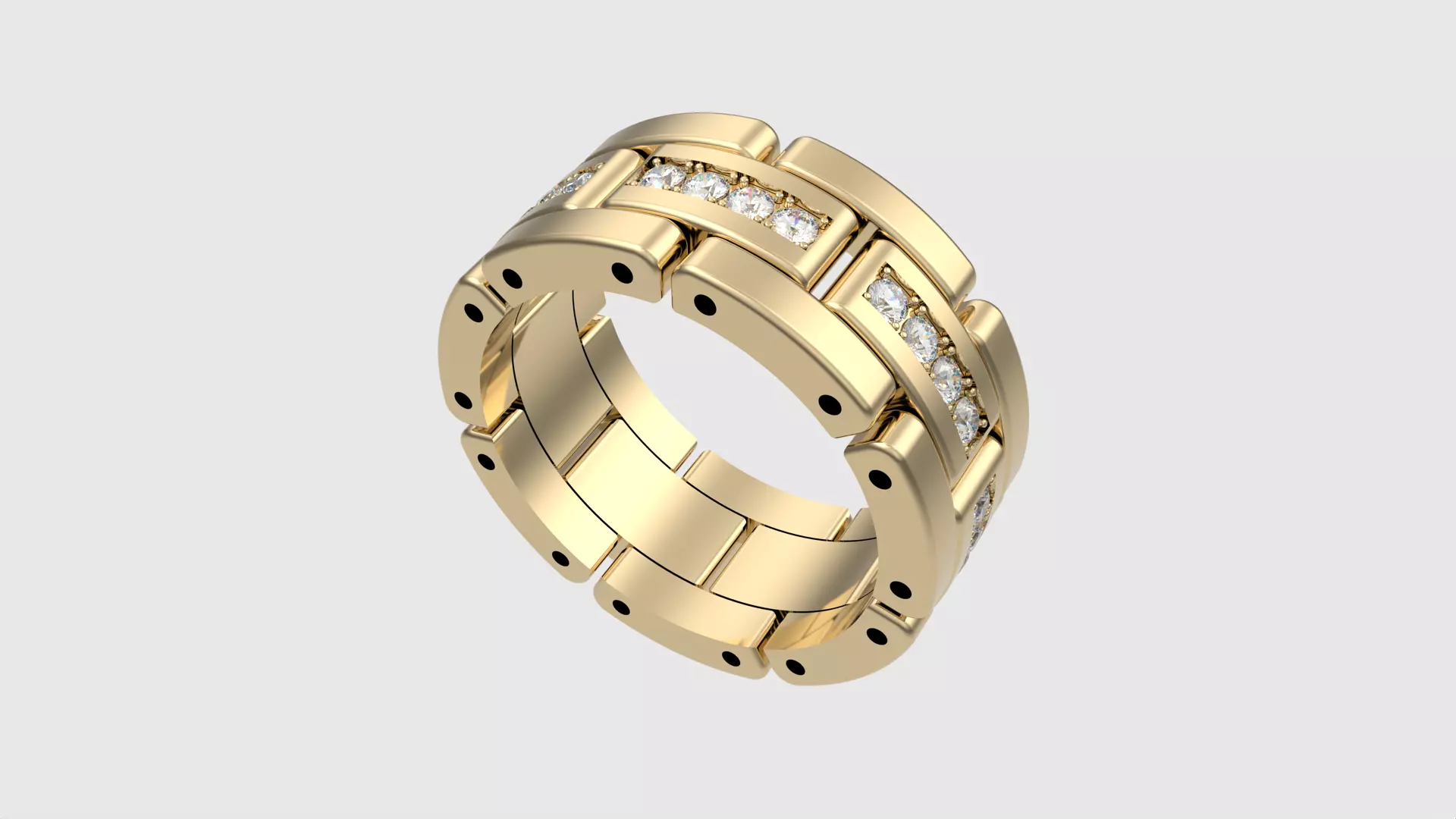 Luxurious Interlocking Band Ring JDBCo 3D print model_0