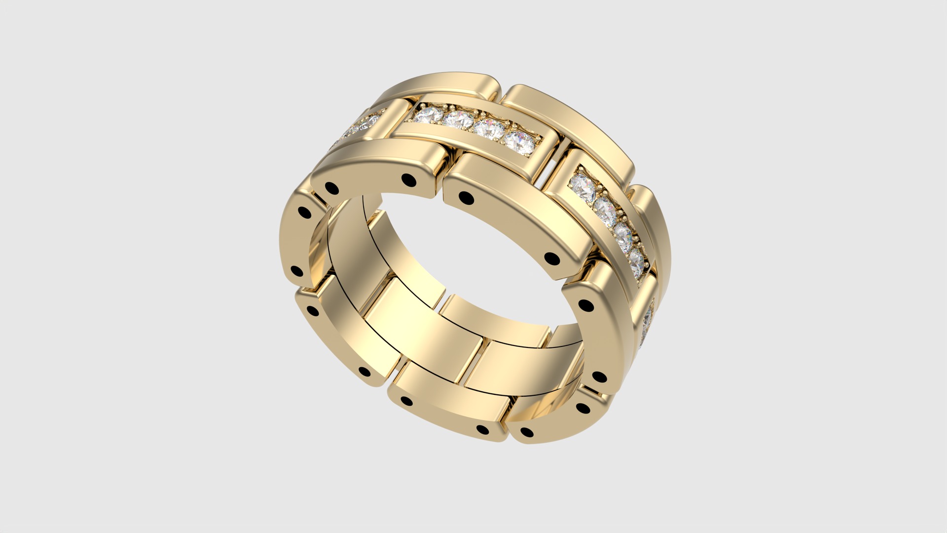 Luxurious Interlocking Band Ring JDBCo 3D print model_15