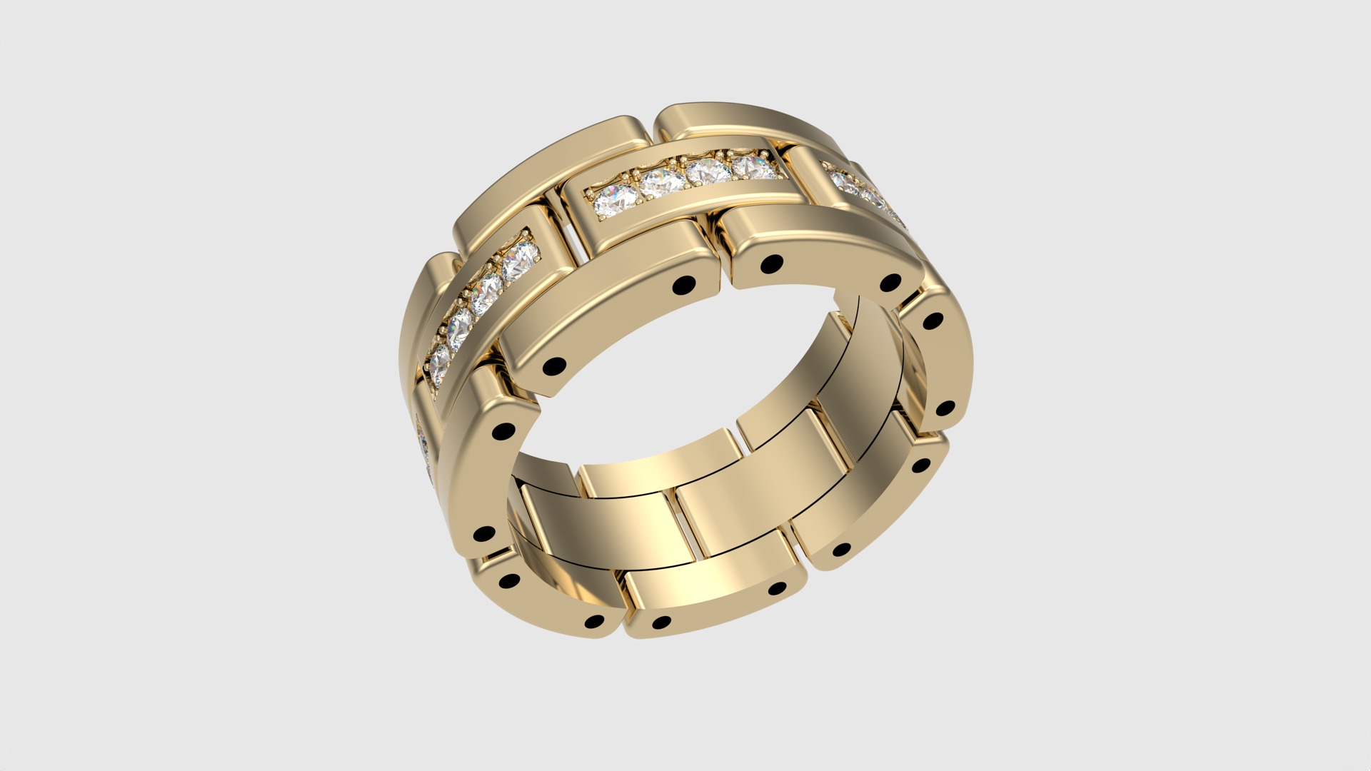 Luxurious Interlocking Band Ring JDBCo 3D print model_24