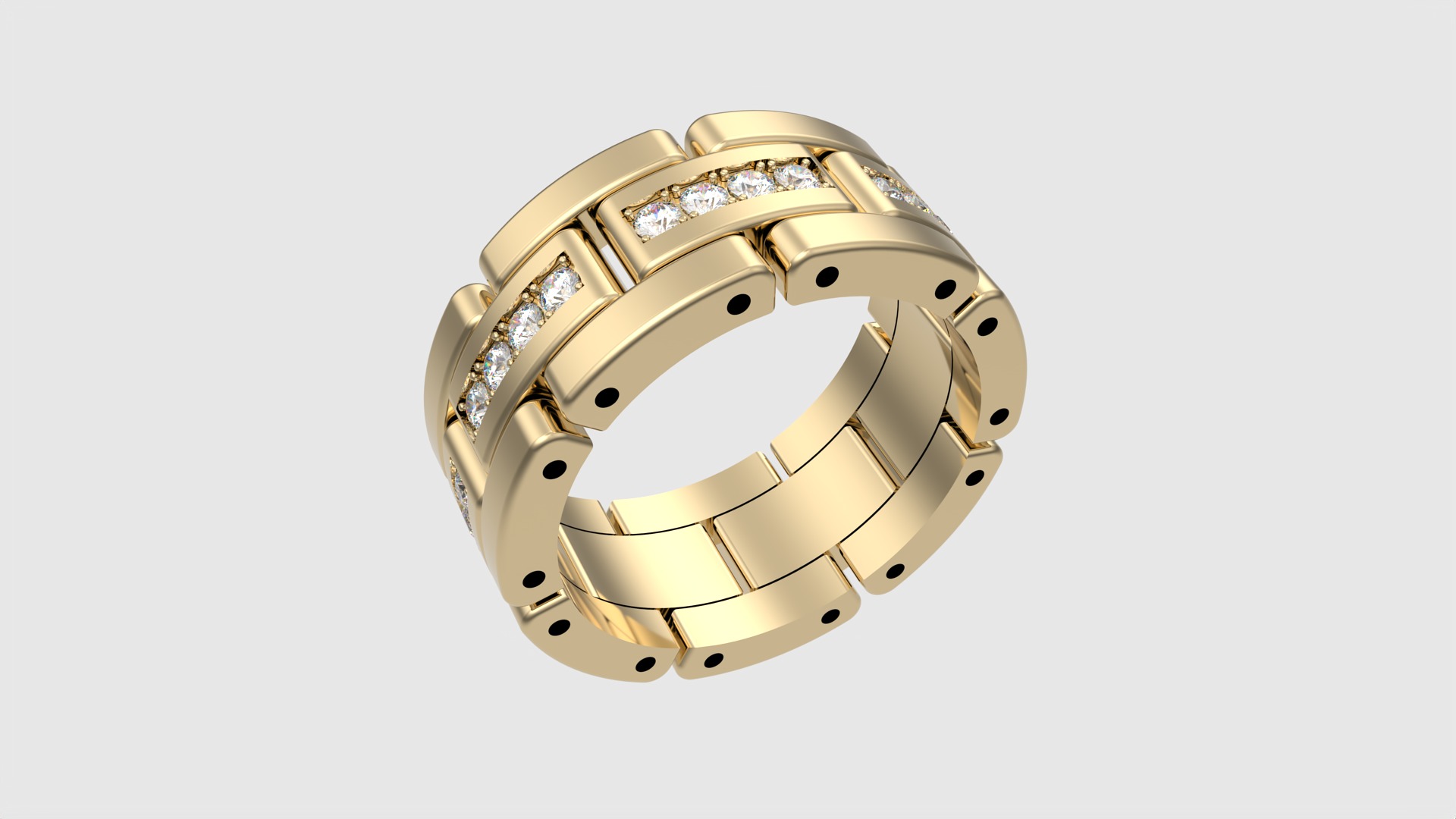 Luxurious Interlocking Band Ring JDBCo 3D print model_17