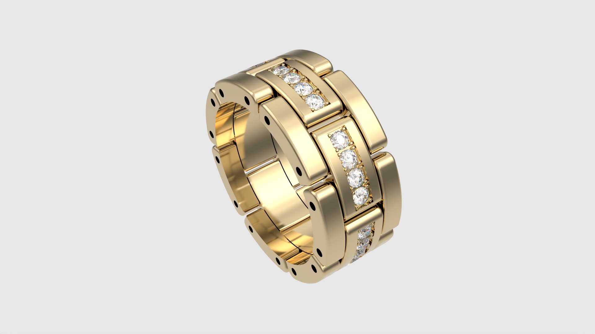 Luxurious Interlocking Band Ring JDBCo 3D print model_21