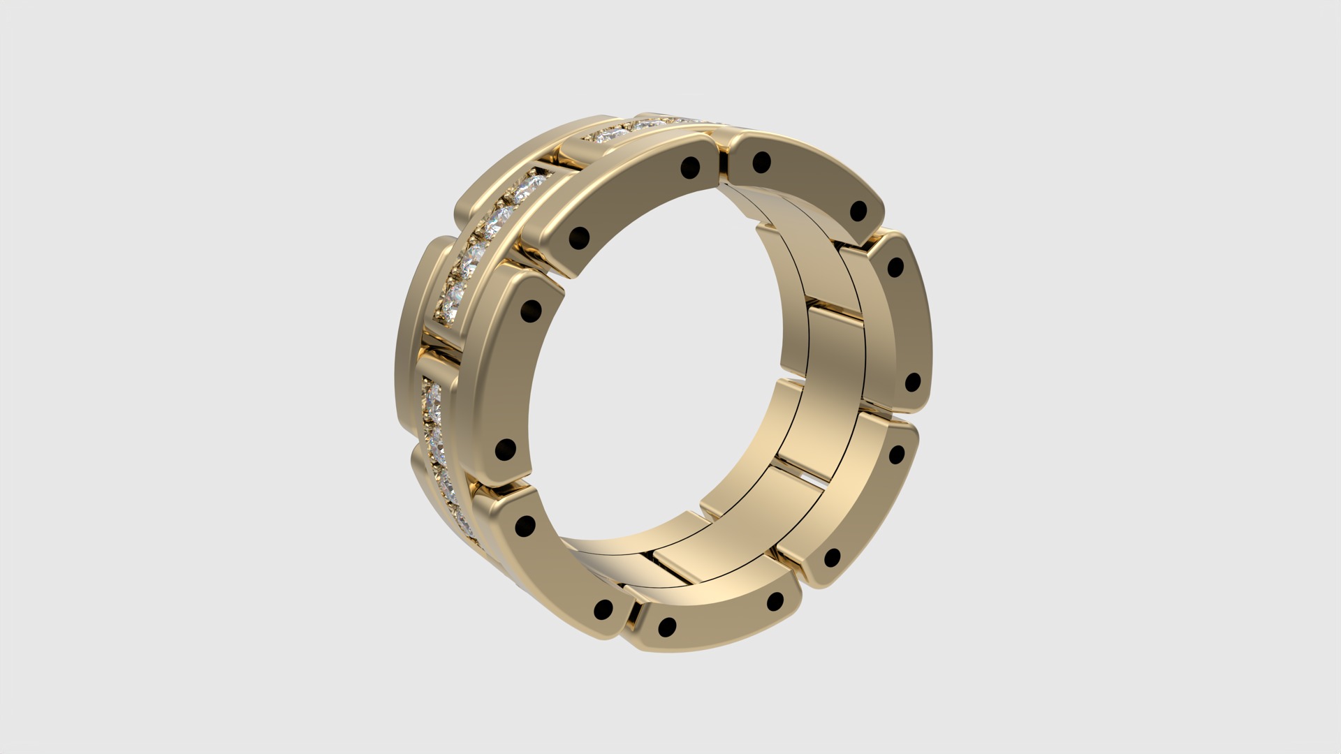 Luxurious Interlocking Band Ring JDBCo 3D print model_3