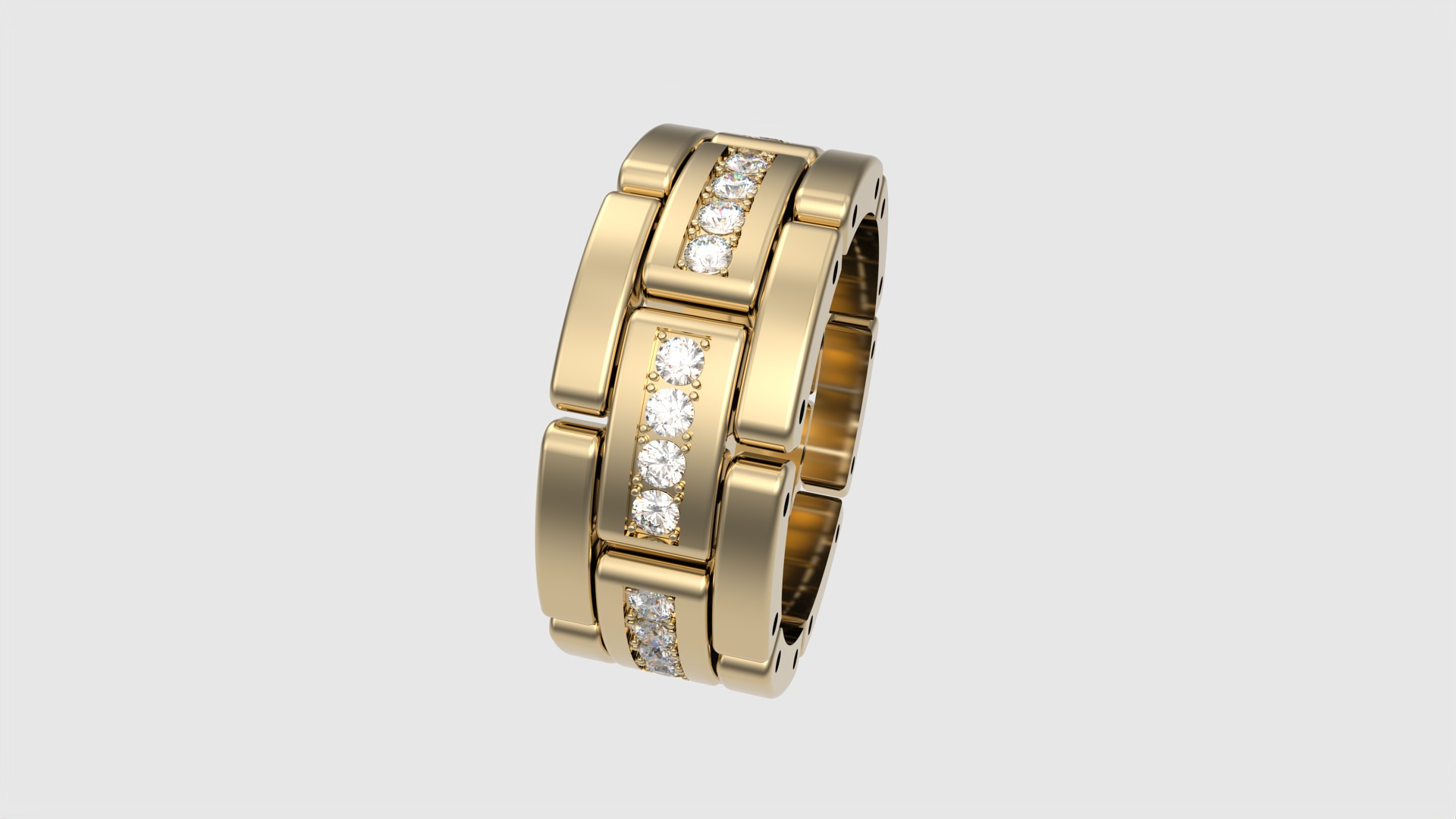 Luxurious Interlocking Band Ring JDBCo 3D print model_19