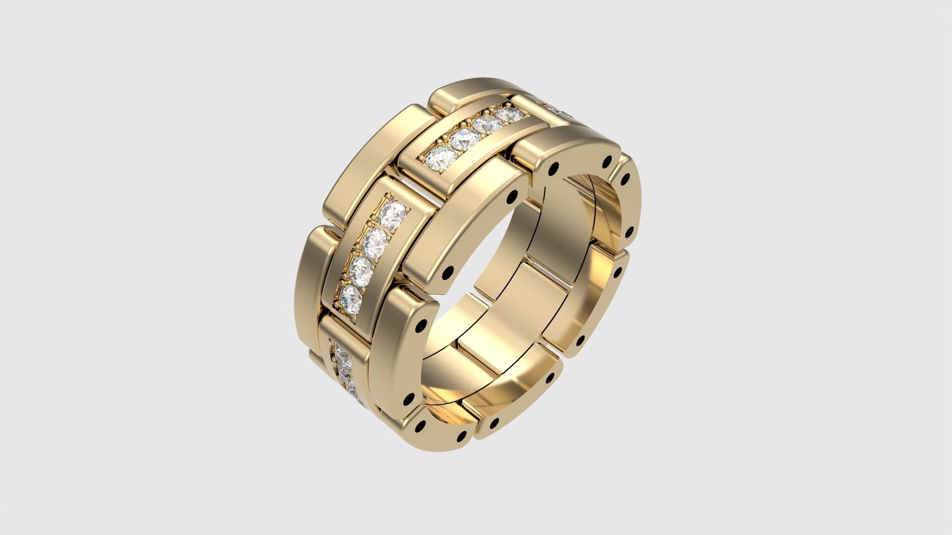 Luxurious Interlocking Band Ring JDBCo 3D print model_25