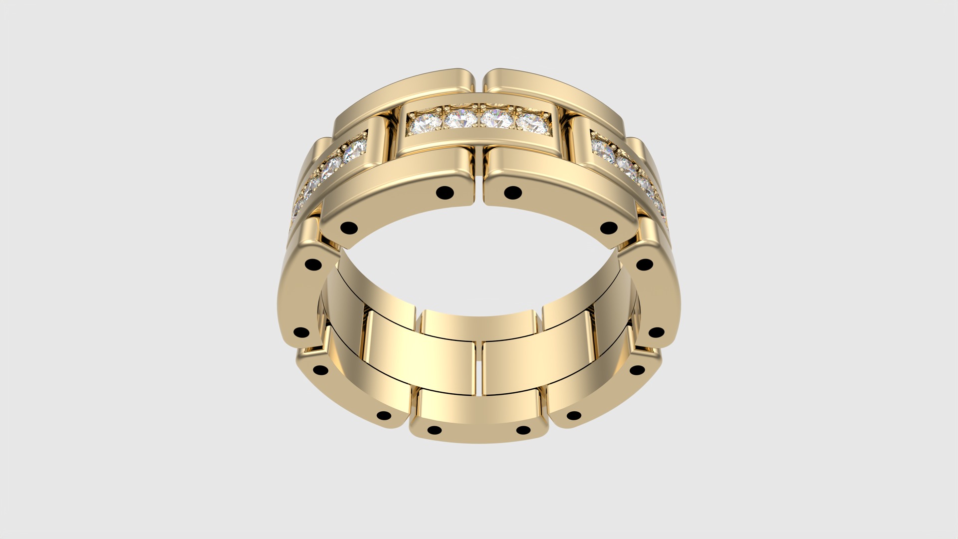 Luxurious Interlocking Band Ring JDBCo 3D print model_16