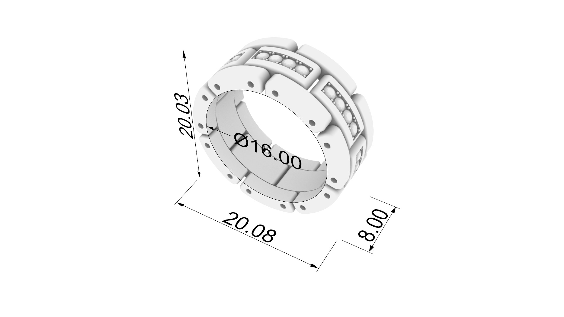 Luxurious Interlocking Band Ring JDBCo 3D print model_1