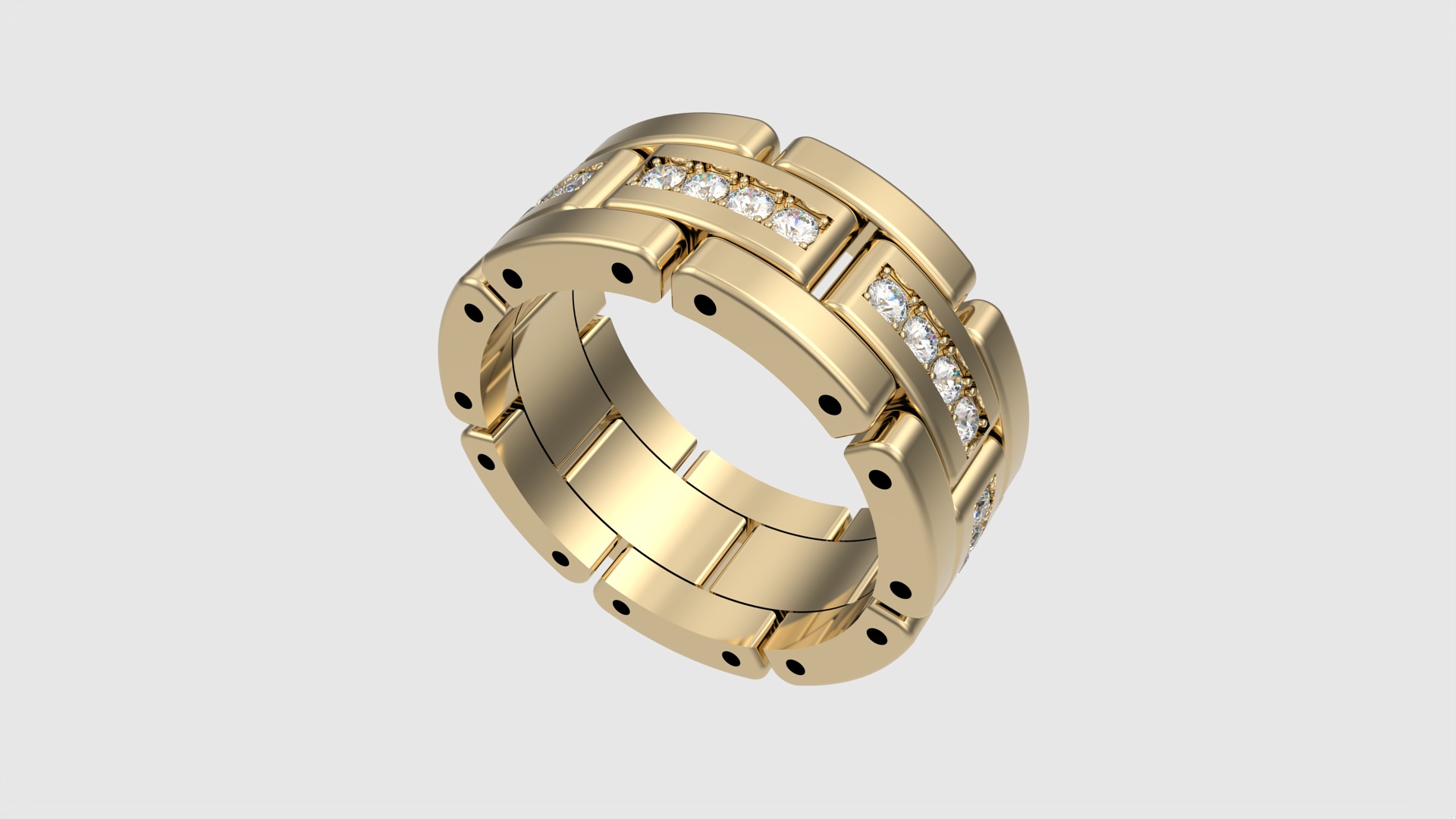 Luxurious Interlocking Band Ring JDBCo 3D print model_22
