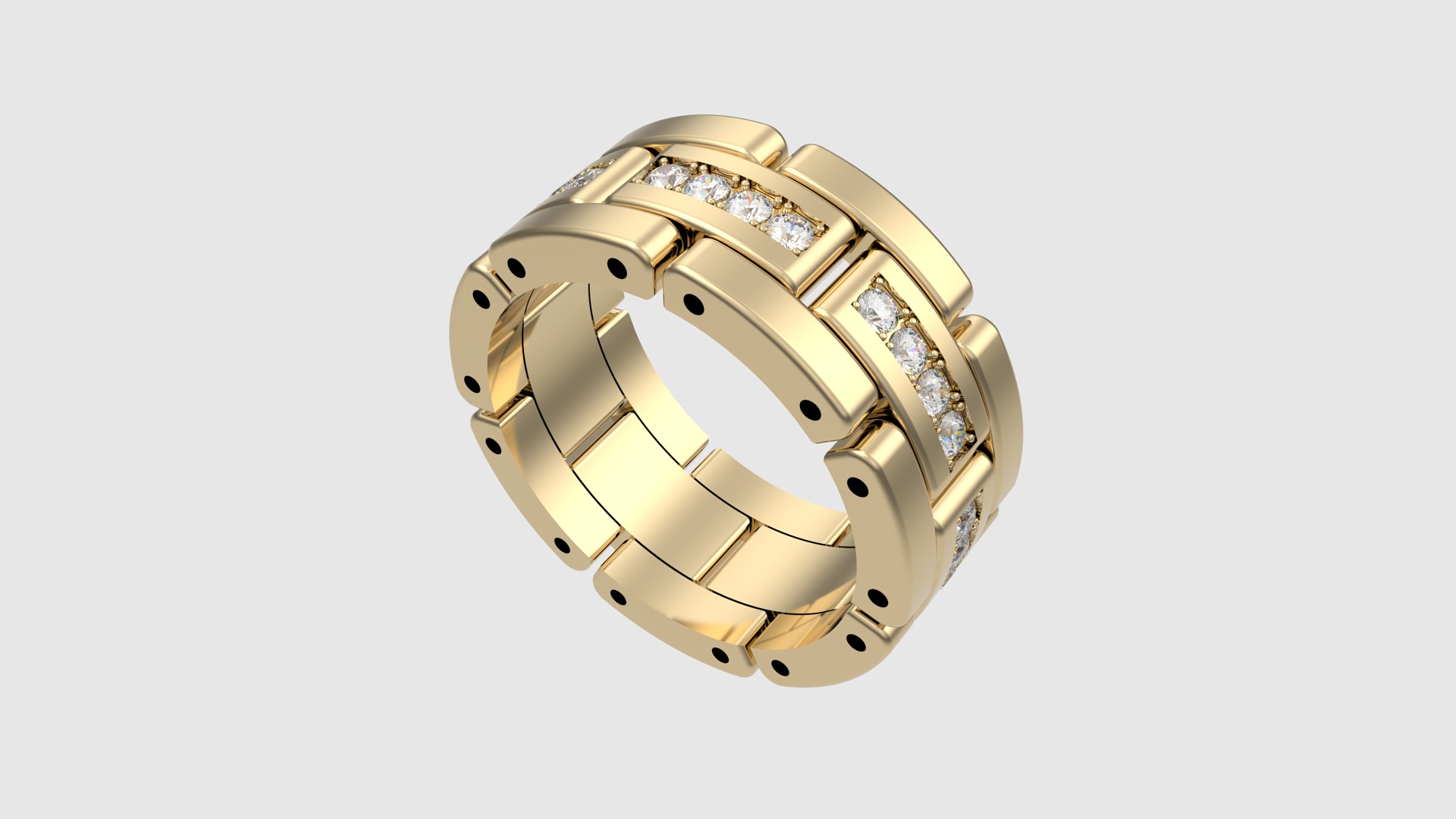 Luxurious Interlocking Band Ring JDBCo 3D print model_29