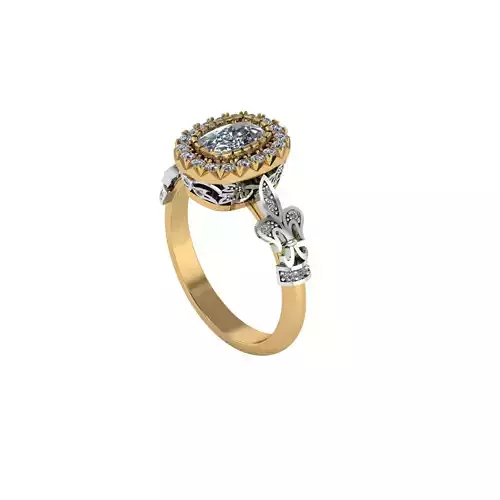 Luxuri three tone ring