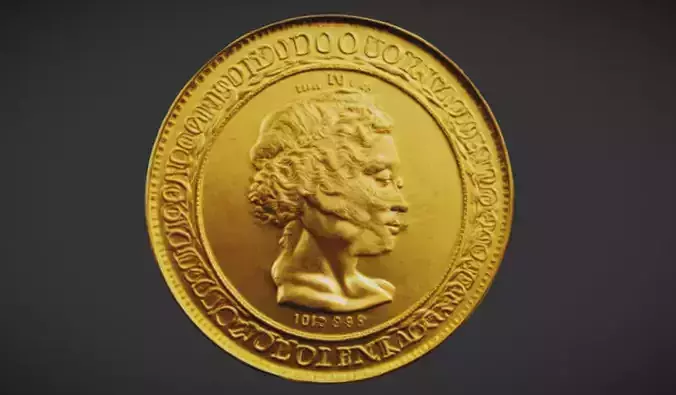 Ancient Realistic Gold Coin