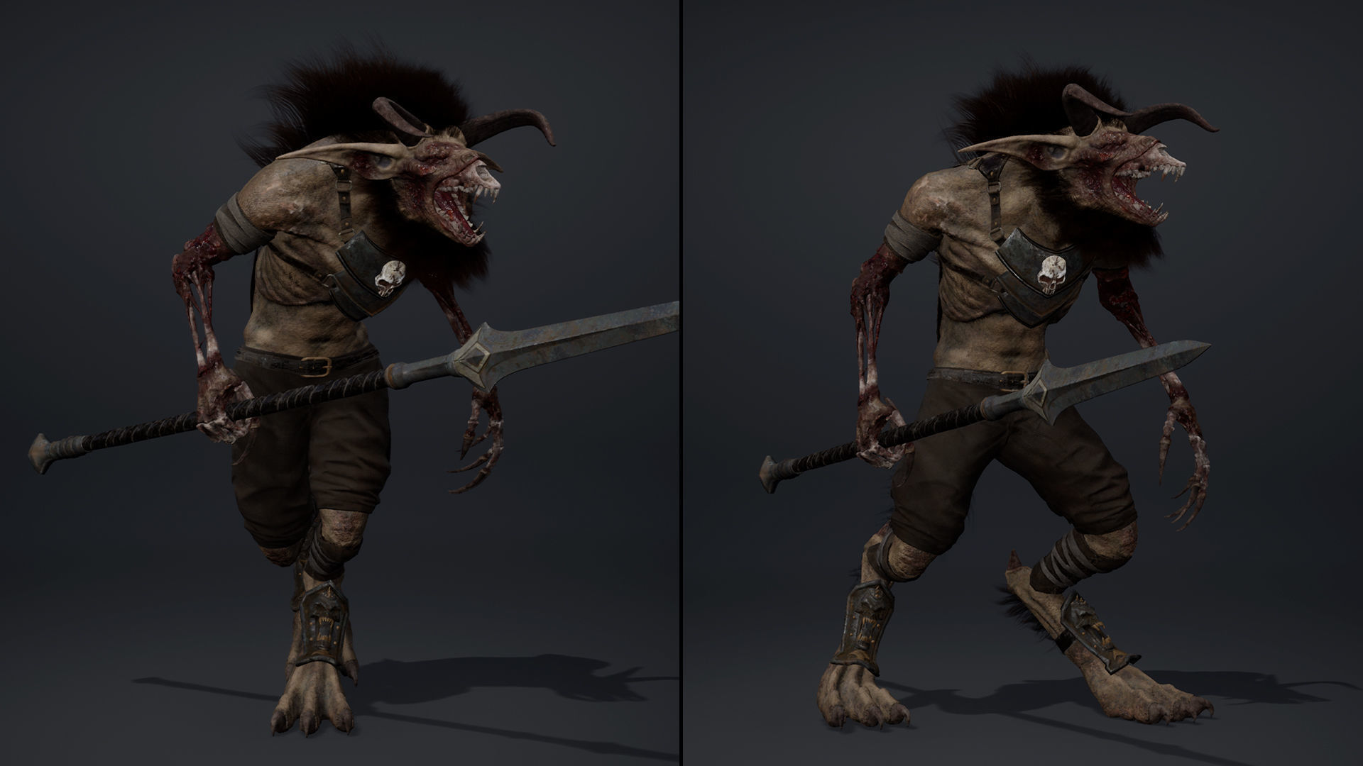 Shadow Spearman Damaged Low-poly 3D model_18