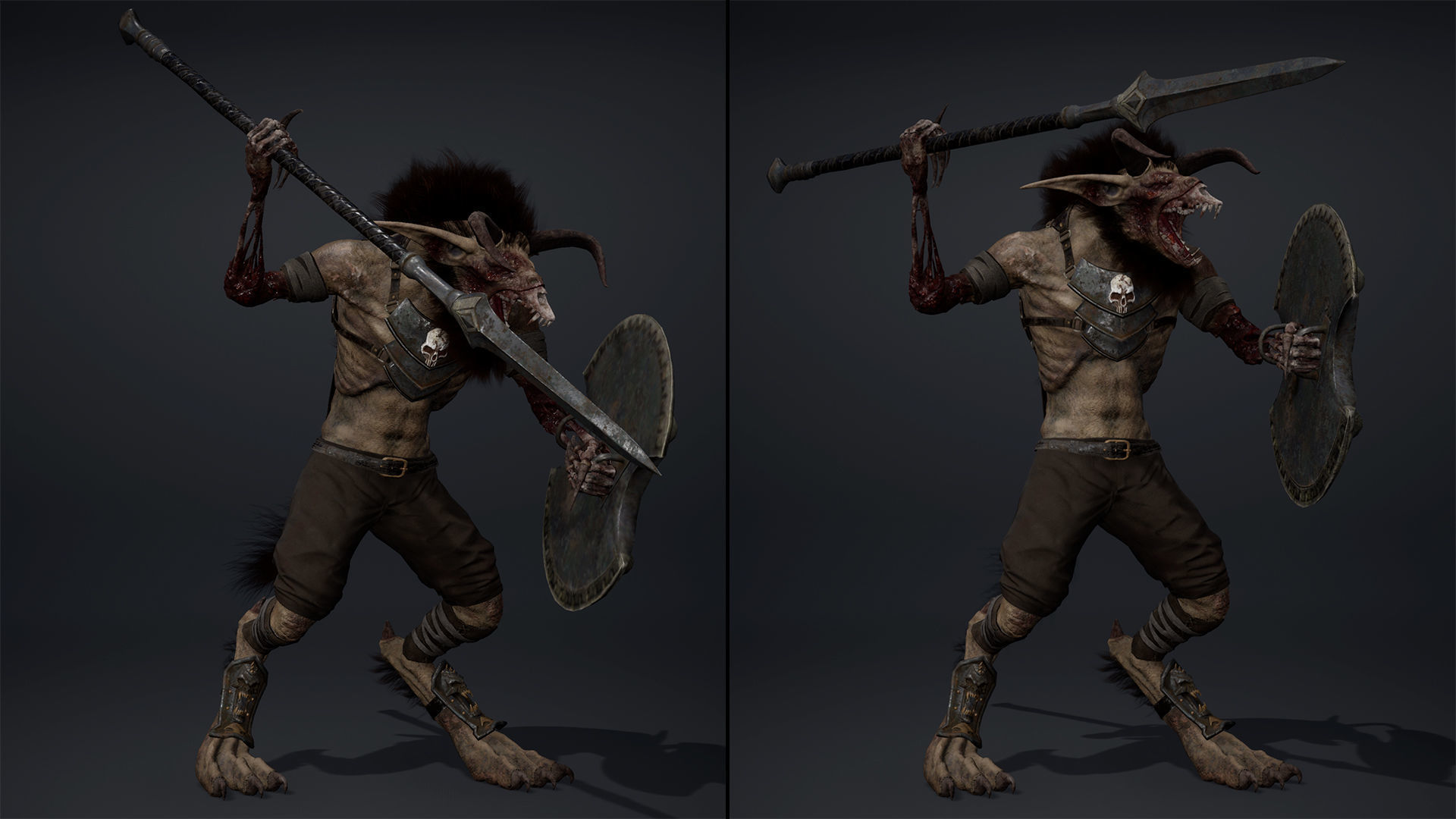 Shadow Spearman Damaged Low-poly 3D model_8