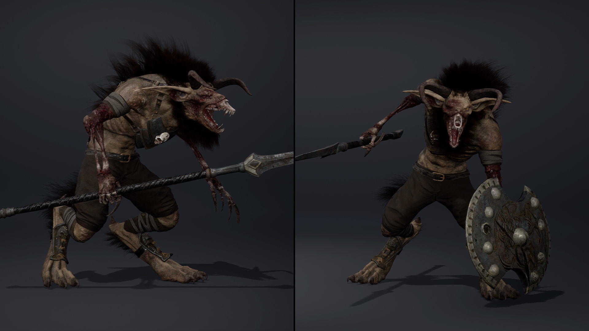 Shadow Spearman Damaged Low-poly 3D model_21