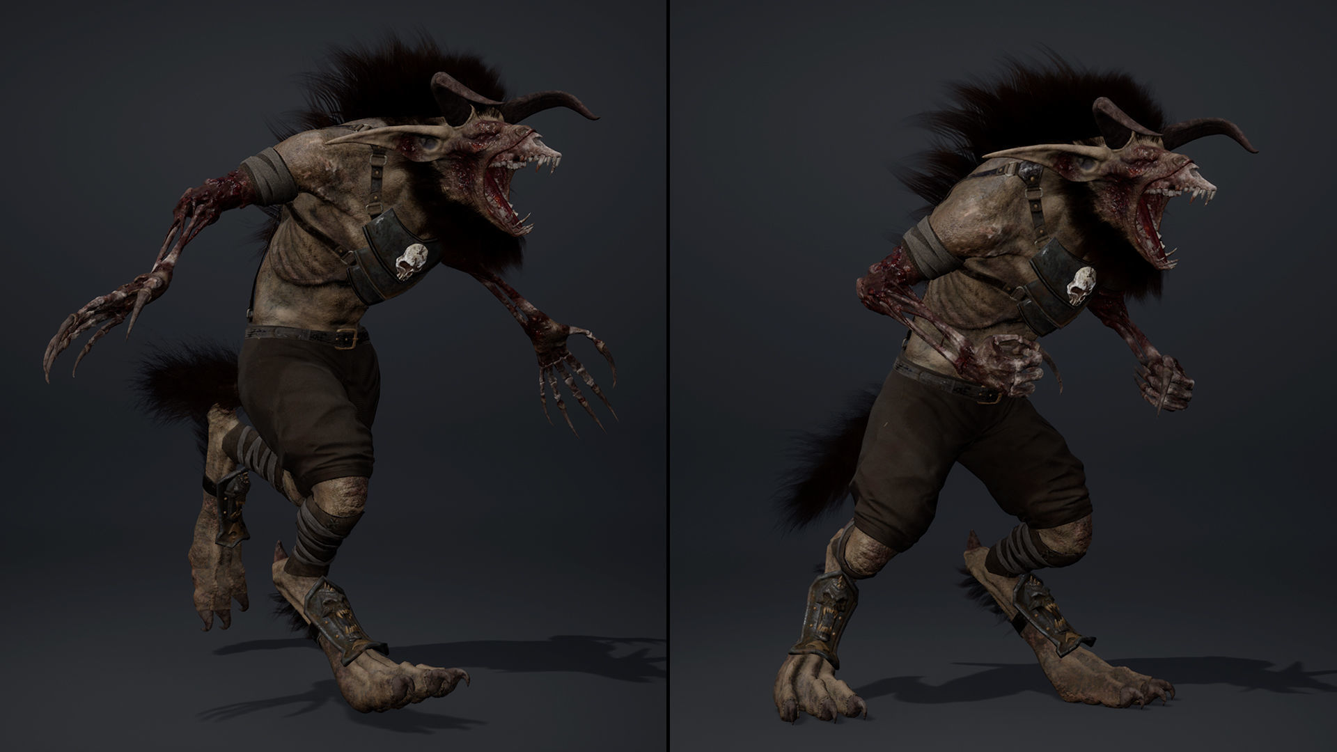 Shadow Spearman Damaged Low-poly 3D model_19