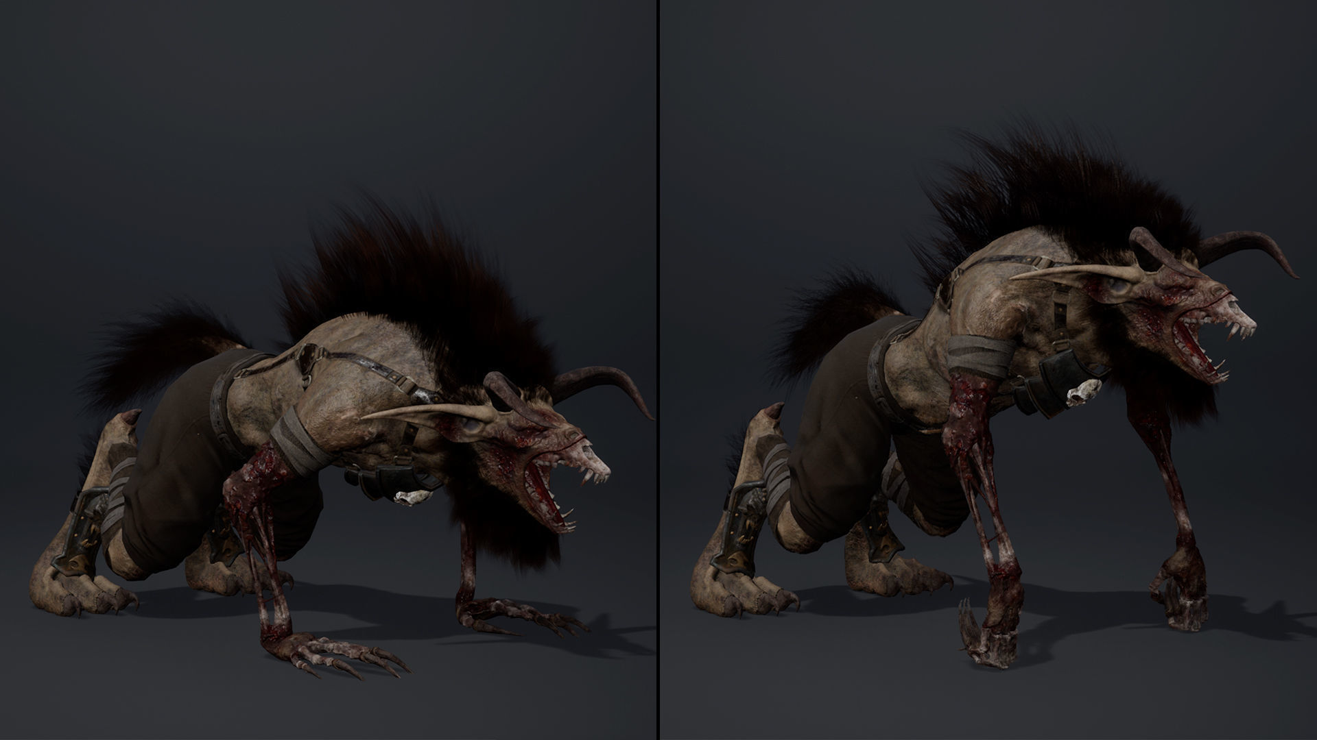 Shadow Spearman Damaged Low-poly 3D model_9