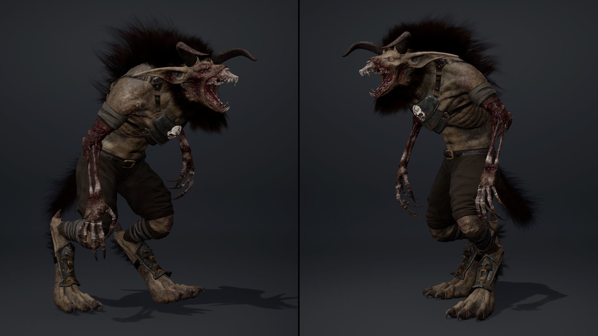 Shadow Spearman Damaged Low-poly 3D model_20