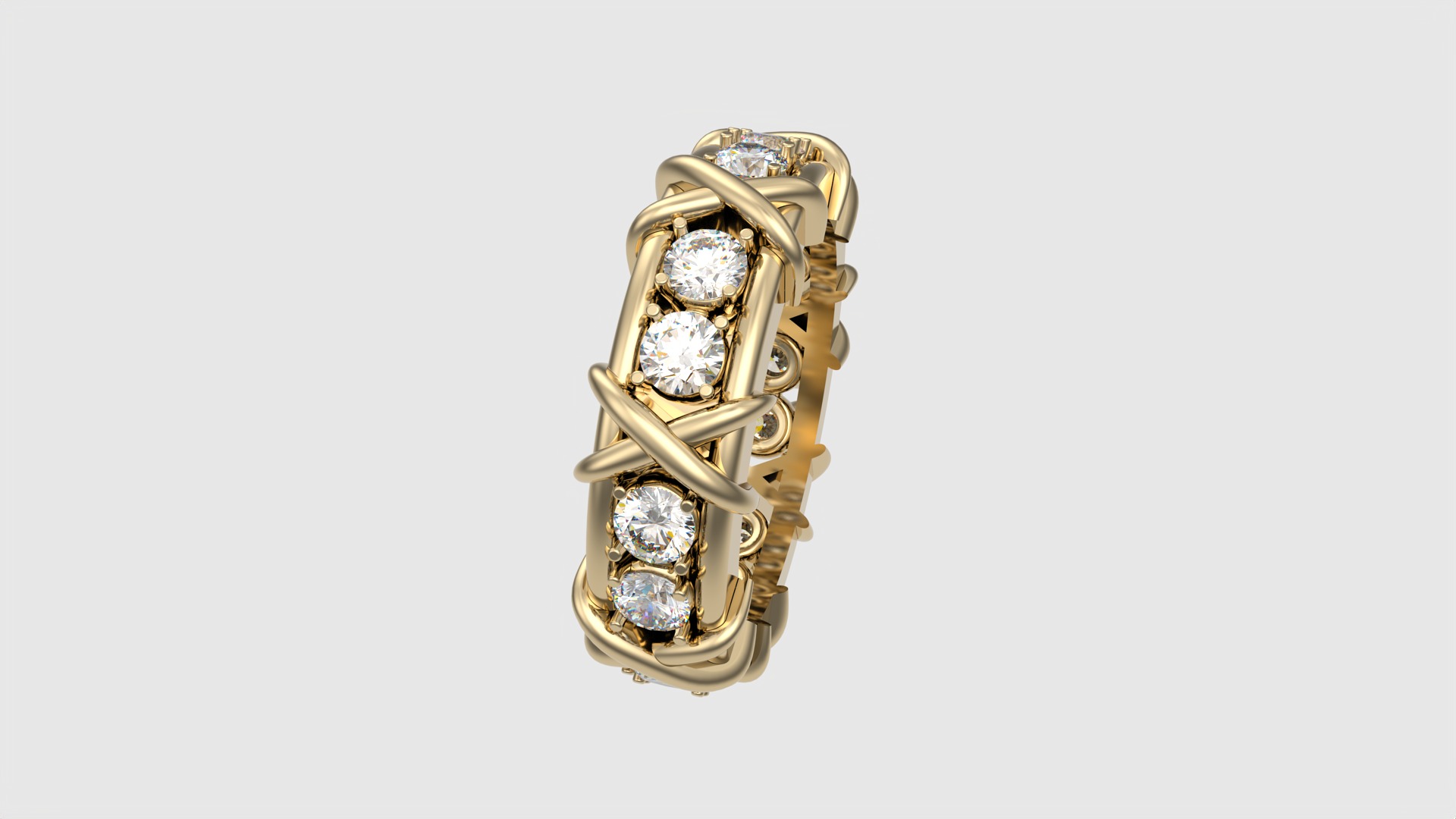 Intricate Interwoven Gem Ring JDBCo 3D print model_19