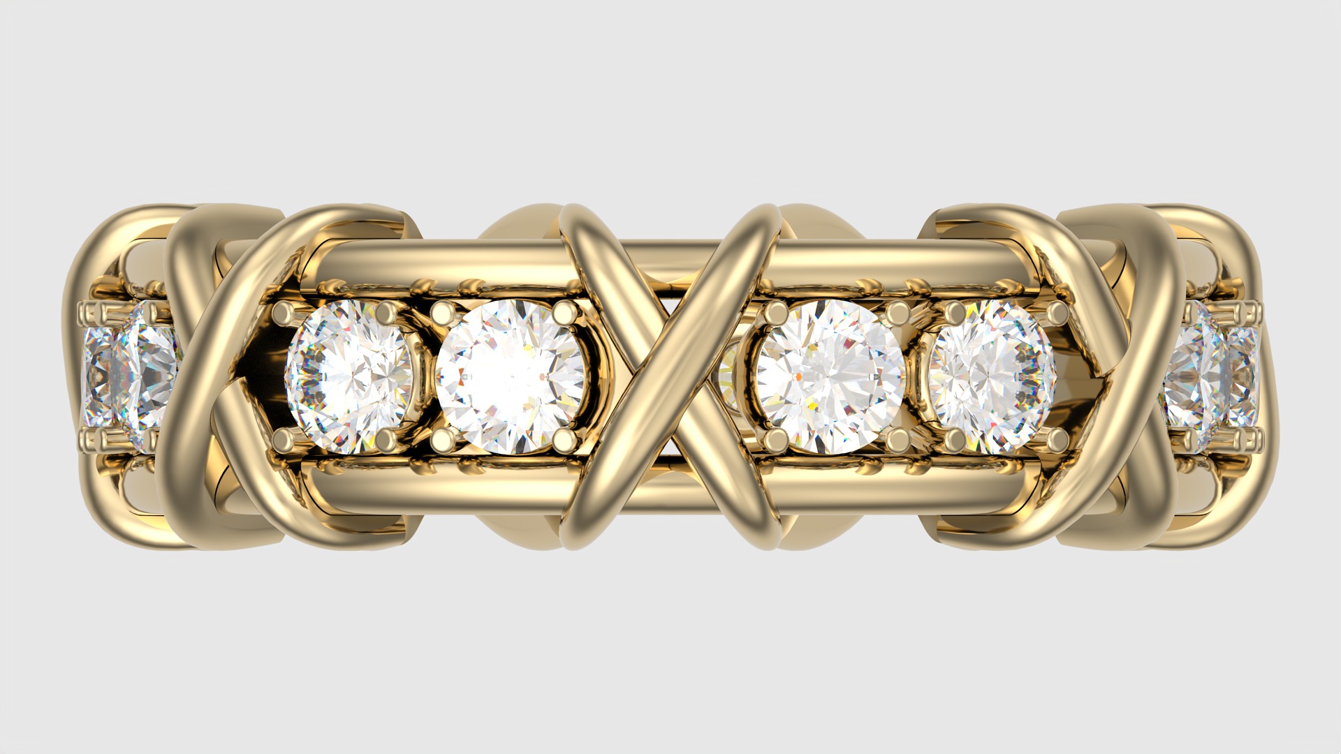 Intricate Interwoven Gem Ring JDBCo 3D print model_6