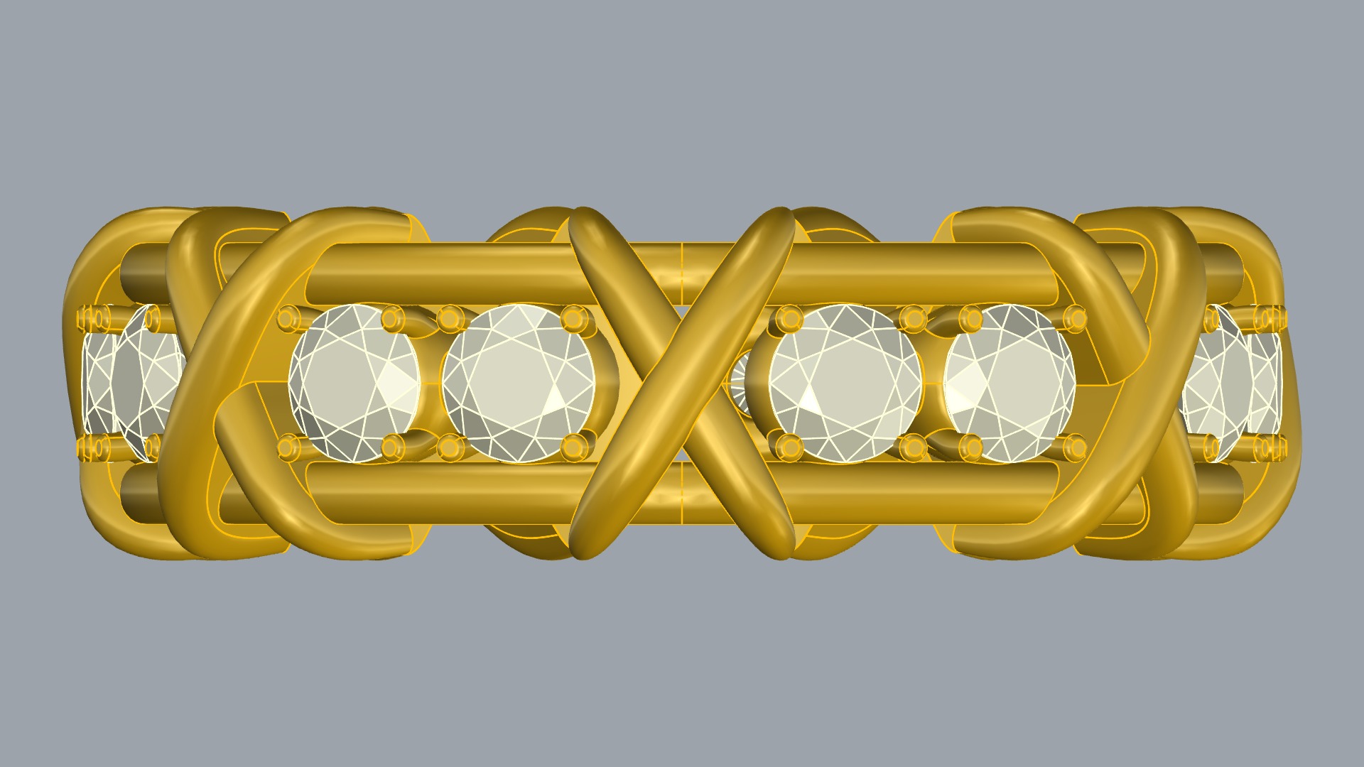 Intricate Interwoven Gem Ring JDBCo 3D print model_13