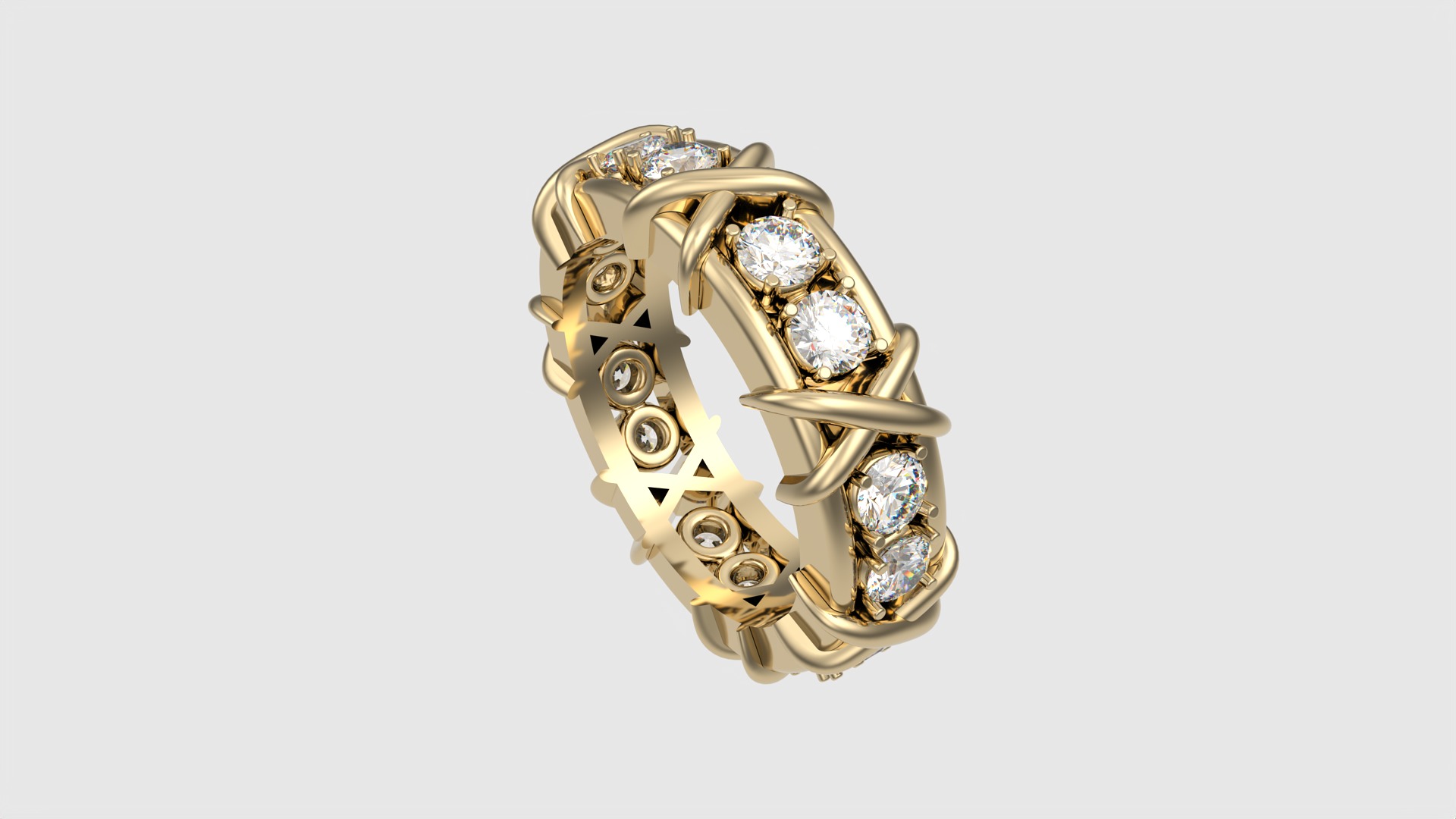 Intricate Interwoven Gem Ring JDBCo 3D print model_21