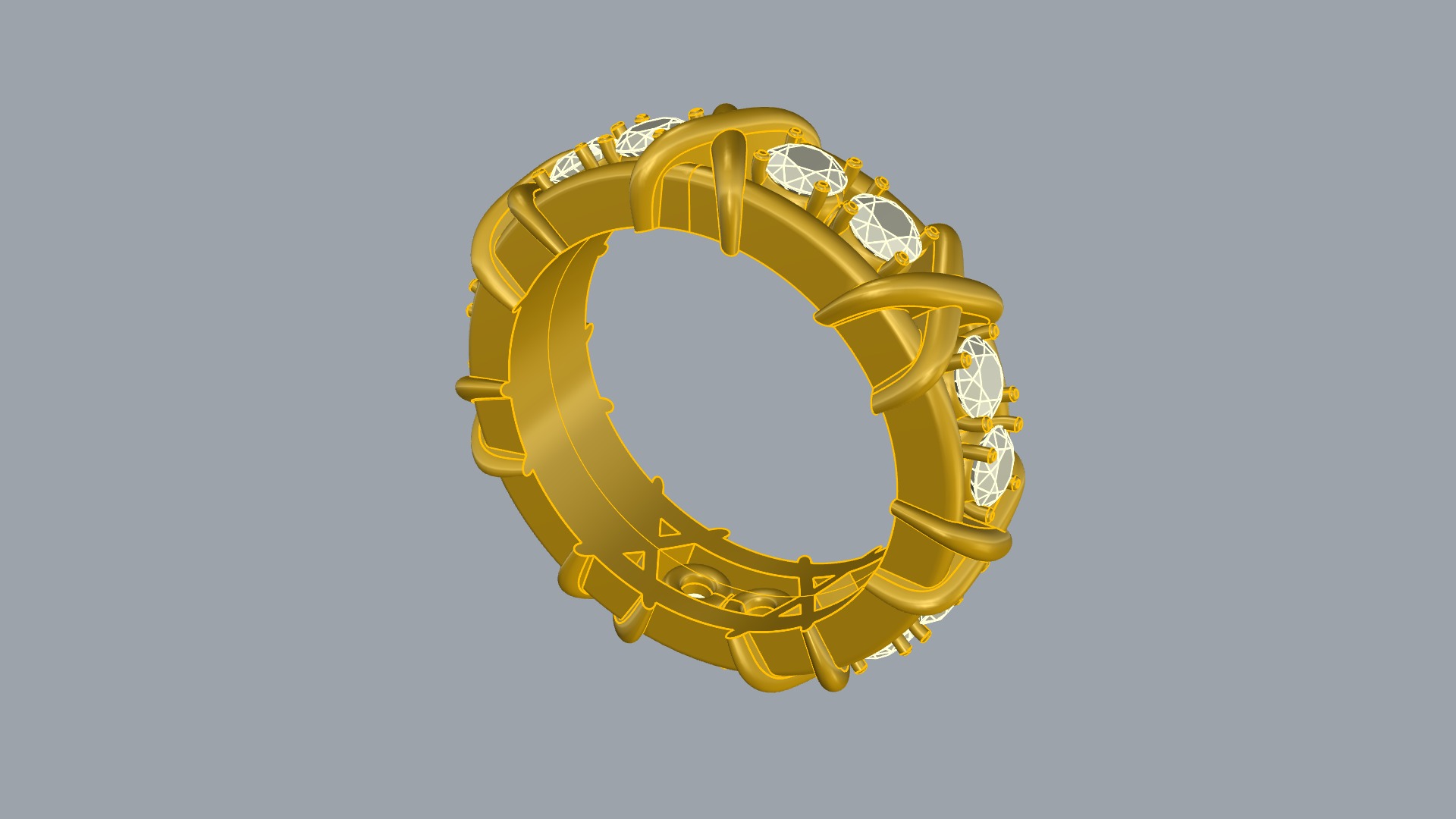 Intricate Interwoven Gem Ring JDBCo 3D print model_7