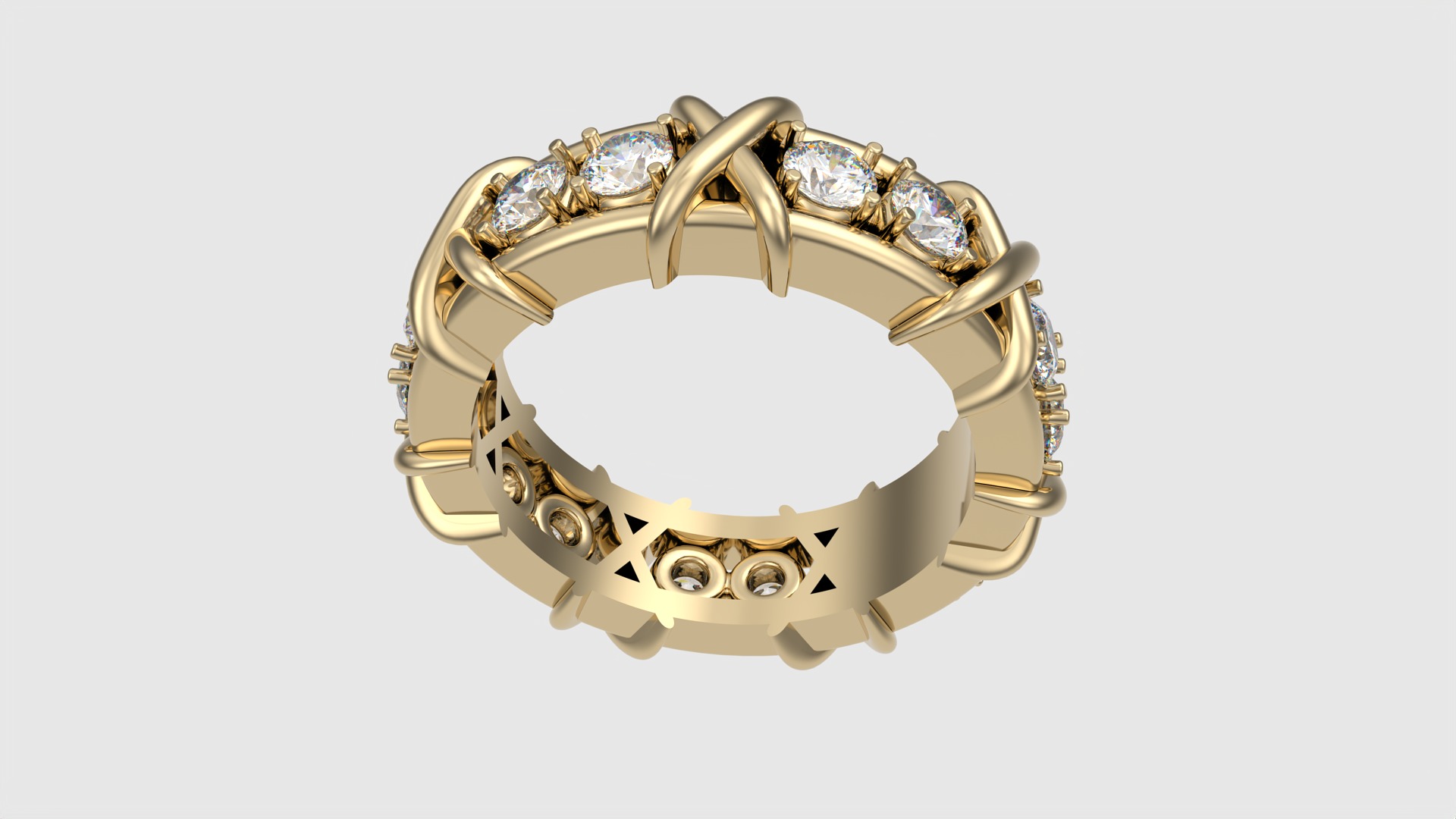 Intricate Interwoven Gem Ring JDBCo 3D print model_23