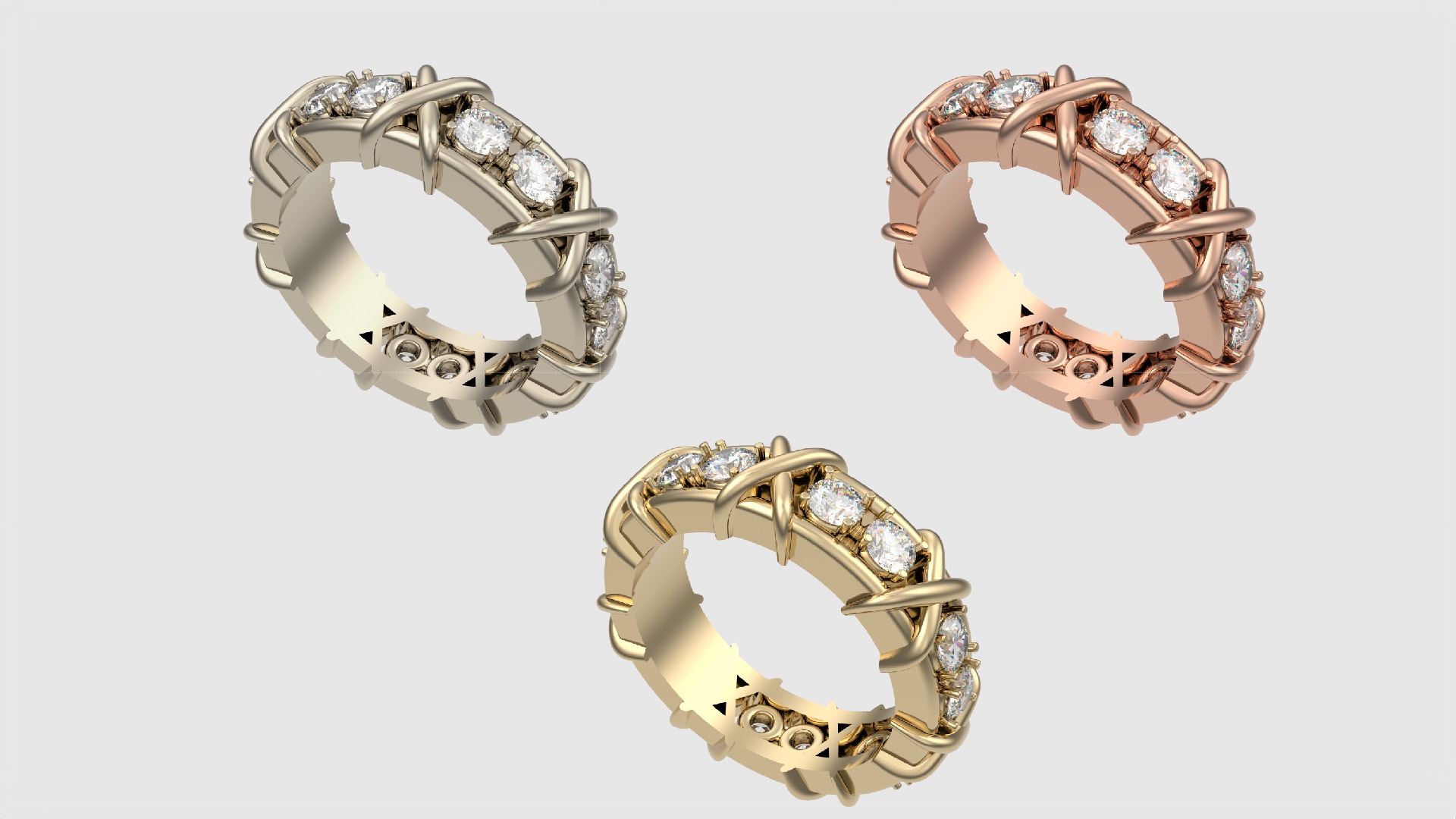 Intricate Interwoven Gem Ring JDBCo 3D print model_2